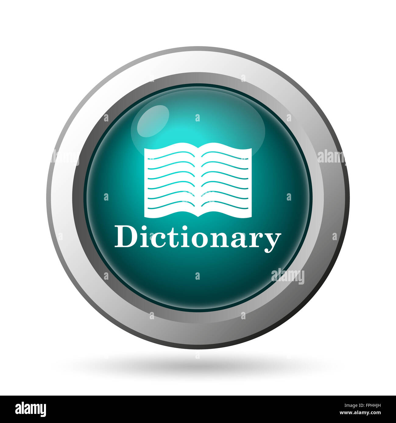 Dictionary icon. Internet button on white background Stock Photo - Alamy