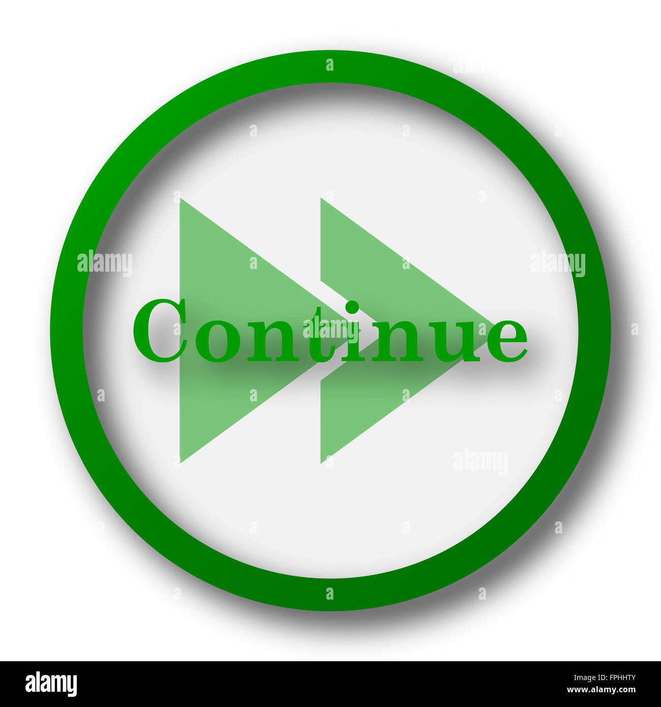 Continue icon. Internet button on white background Stock Photo - Alamy