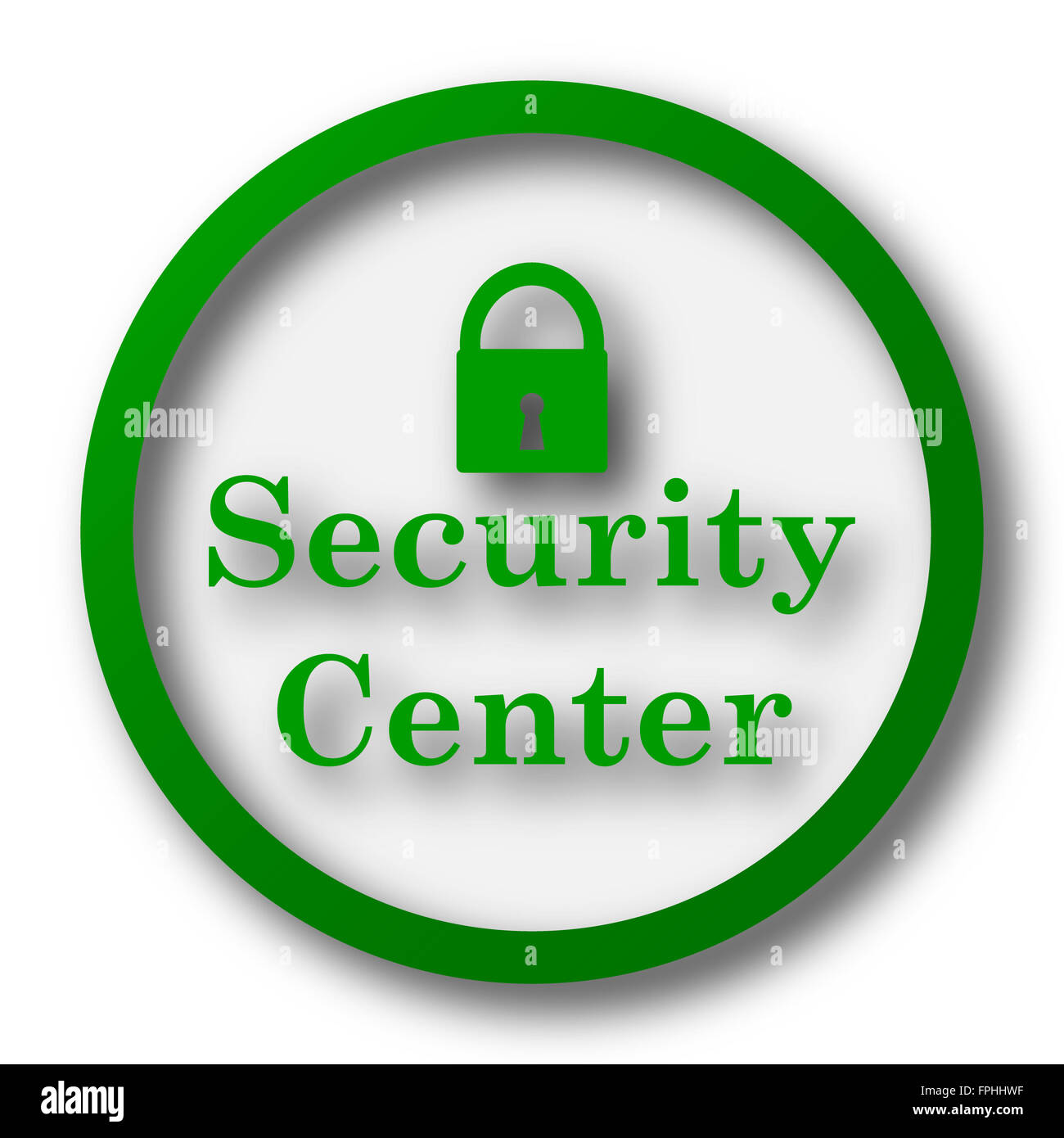 Security center icon. Internet button on white background Stock Photo ...