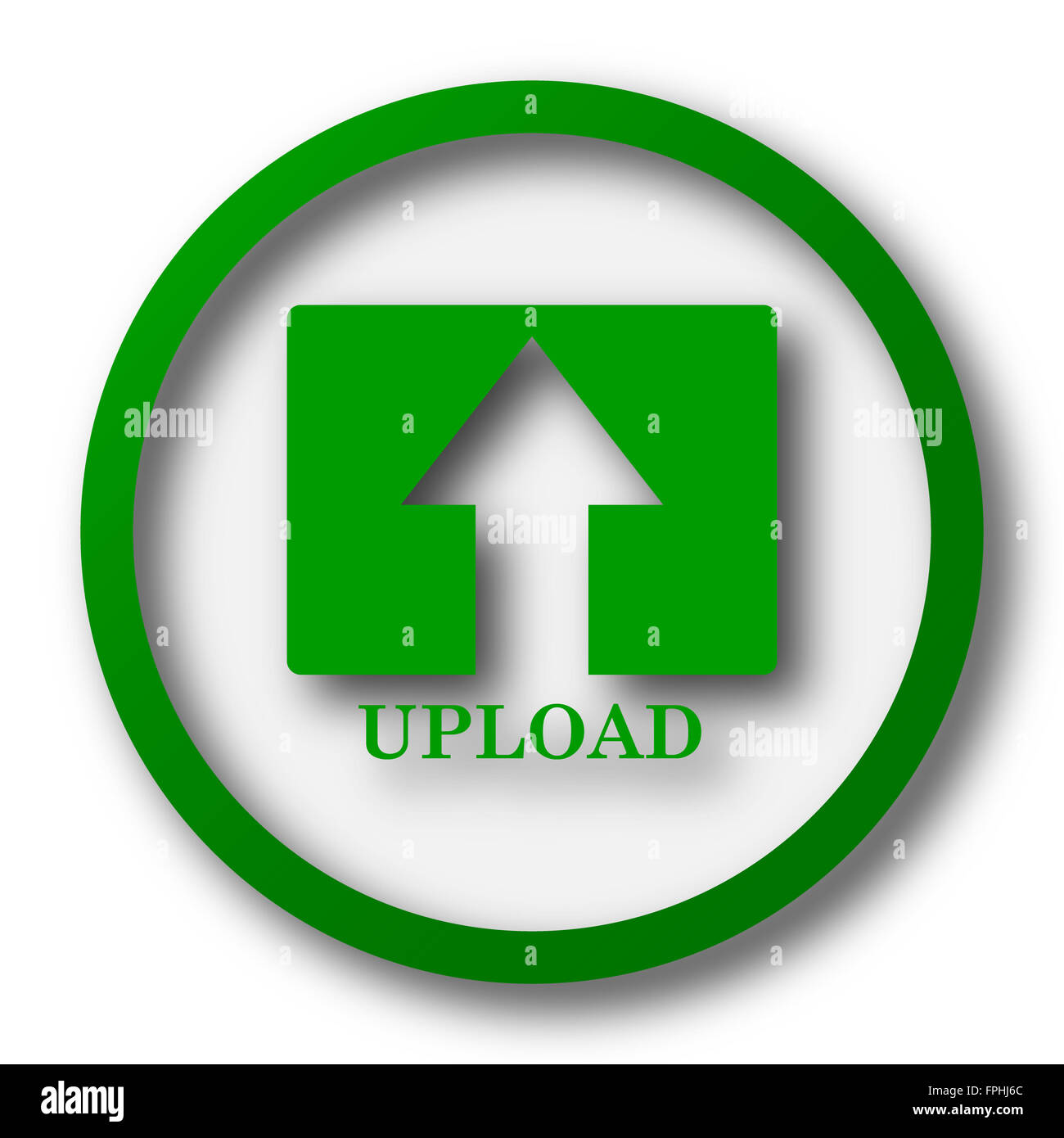 Upload icon. Internet button on white background Stock Photo - Alamy
