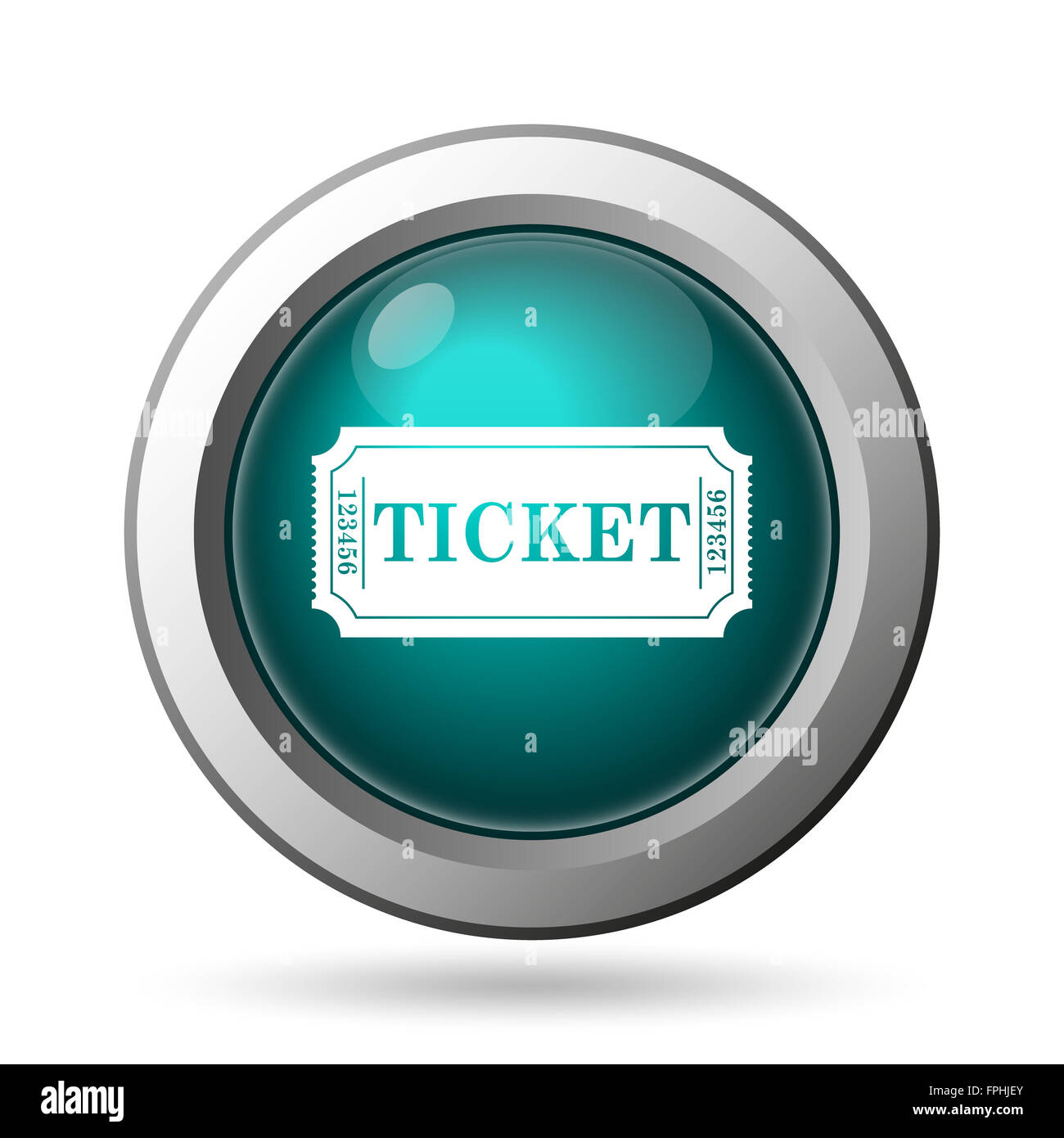 Cinema ticket icon. Internet button on white background Stock Photo - Alamy