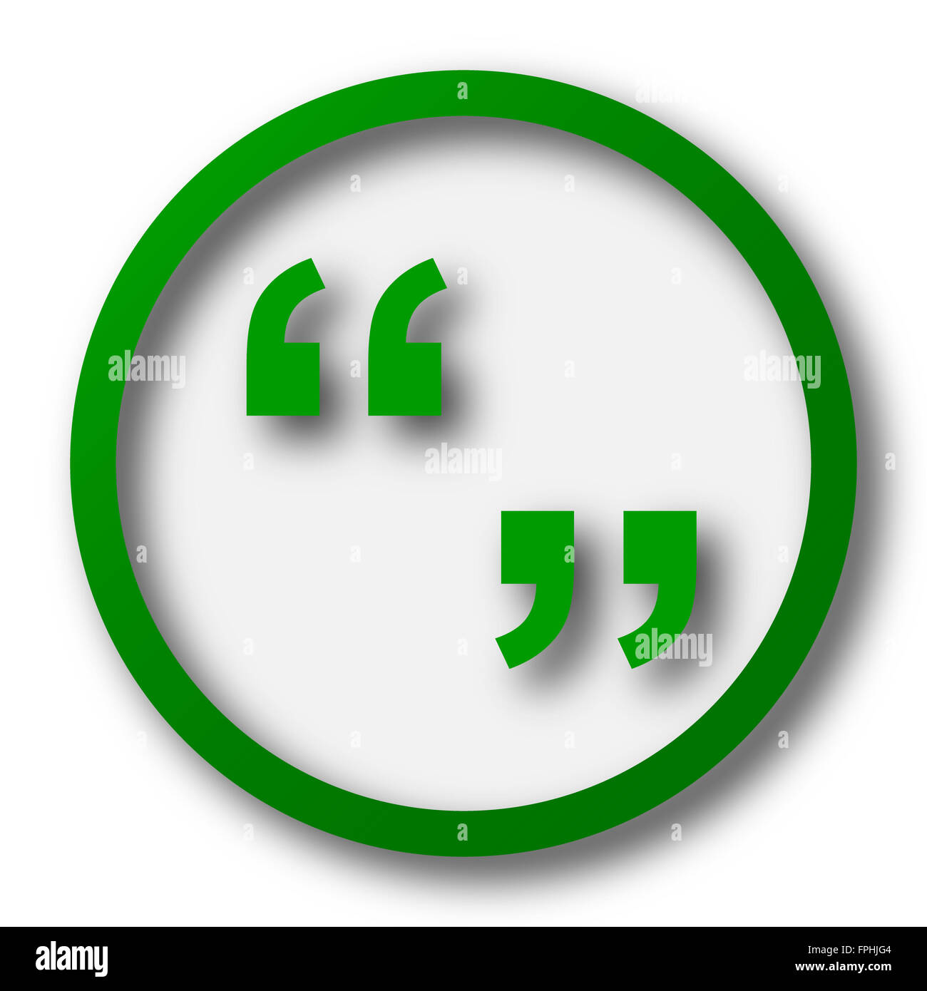 Quotation marks icon. Internet button on white background Stock Photo ...