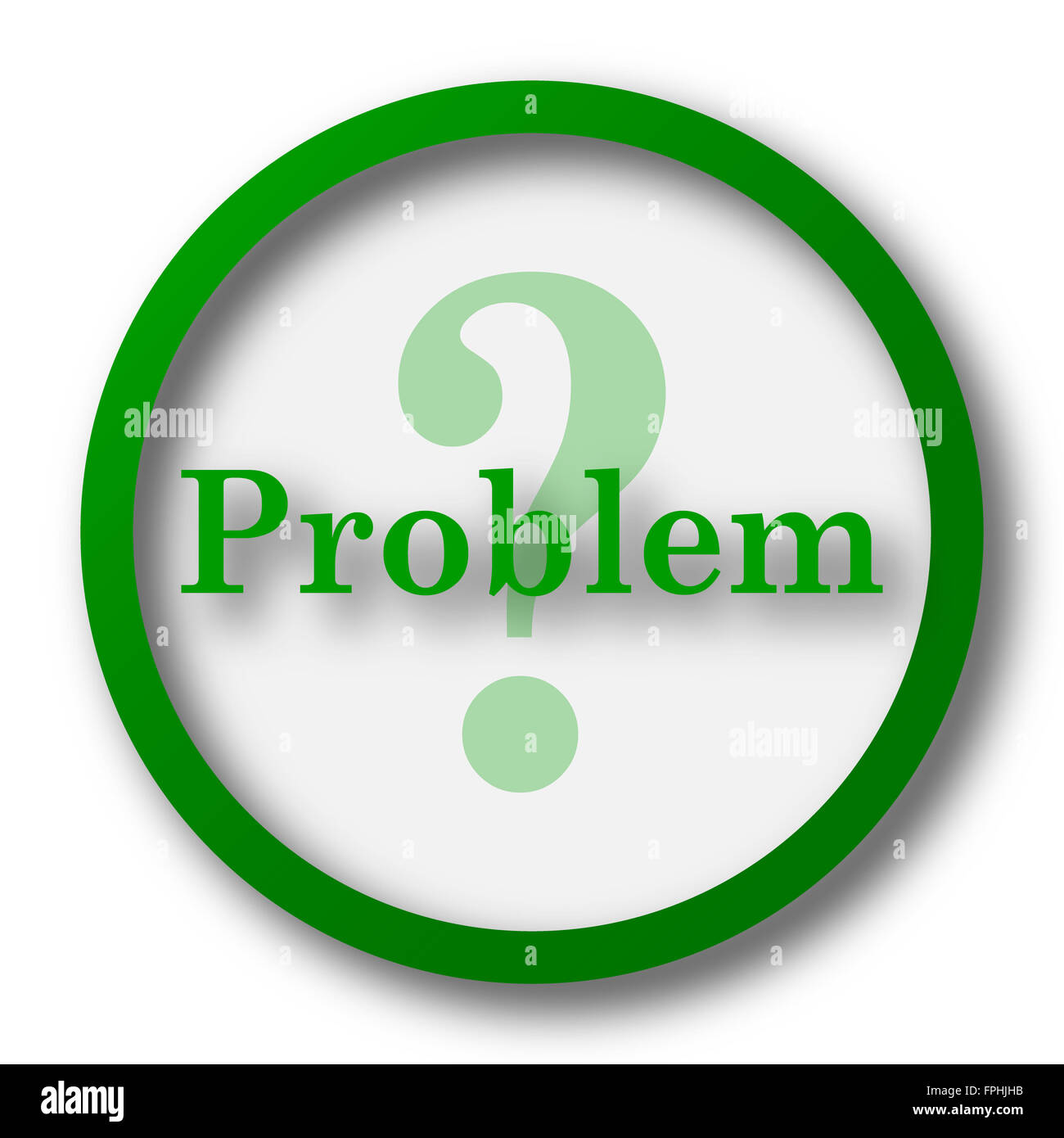 Problem icon. Internet button on white background Stock Photo - Alamy