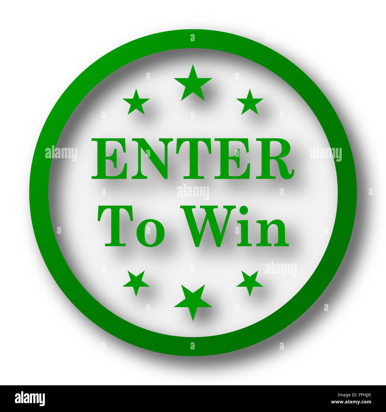 Enter to win icon. Internet button on white background Stock Photo - Alamy