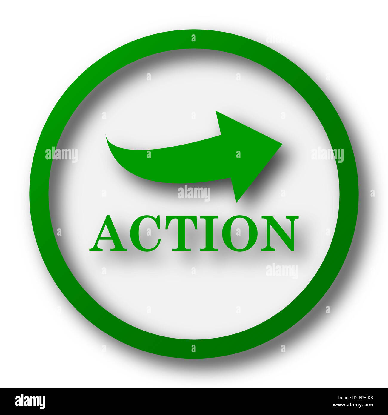 Action icon. Internet button on white background Stock Photo - Alamy