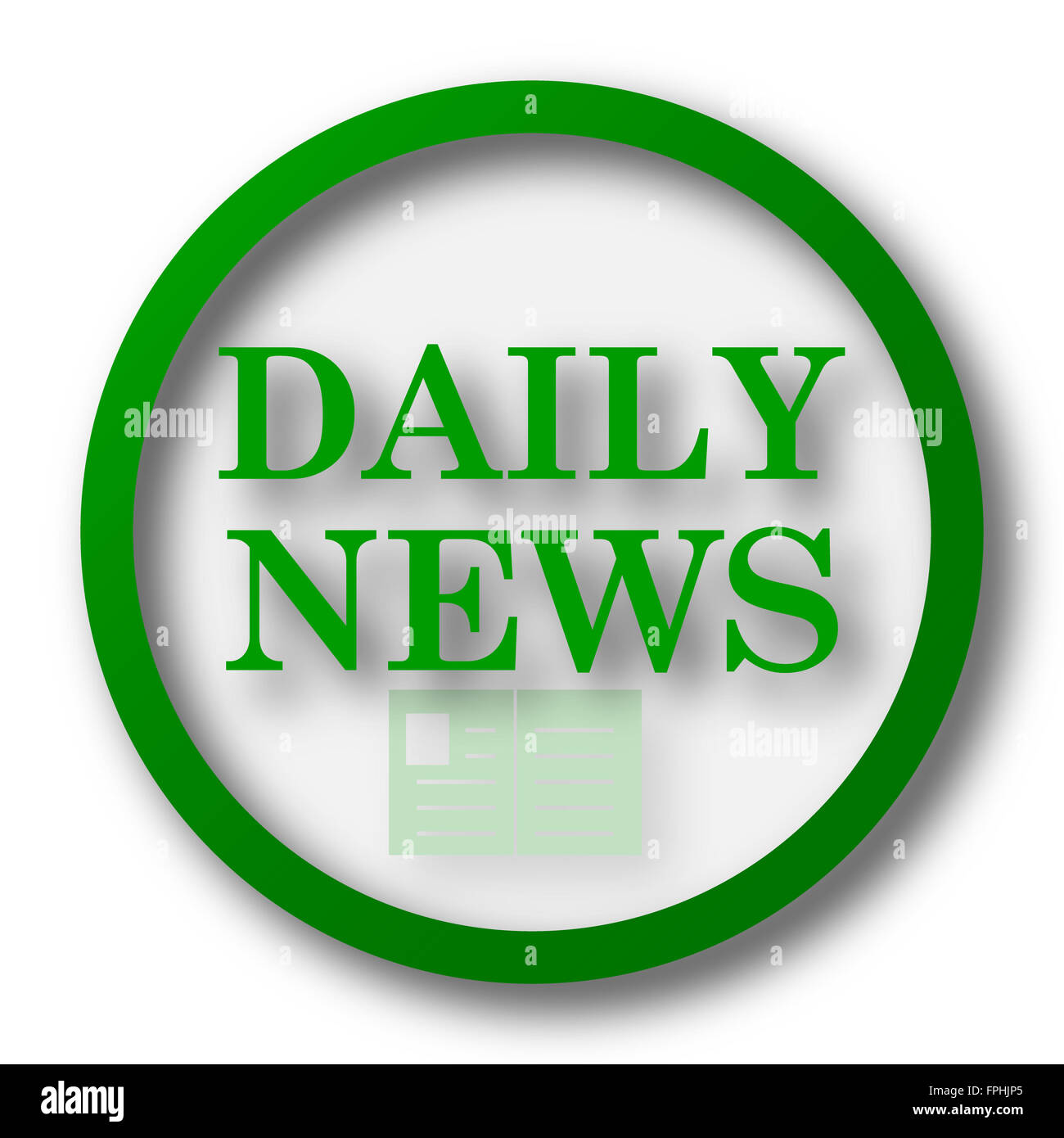 Daily news icon. Internet button on white background Stock Photo - Alamy