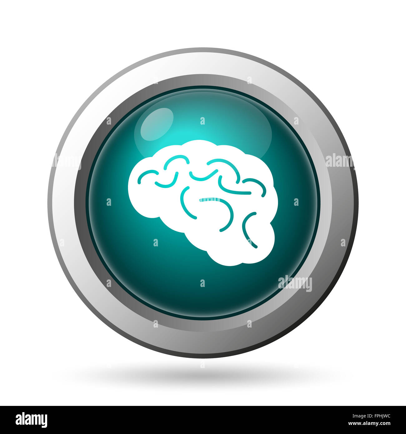 Brain icon. Internet button on white background Stock Photo - Alamy