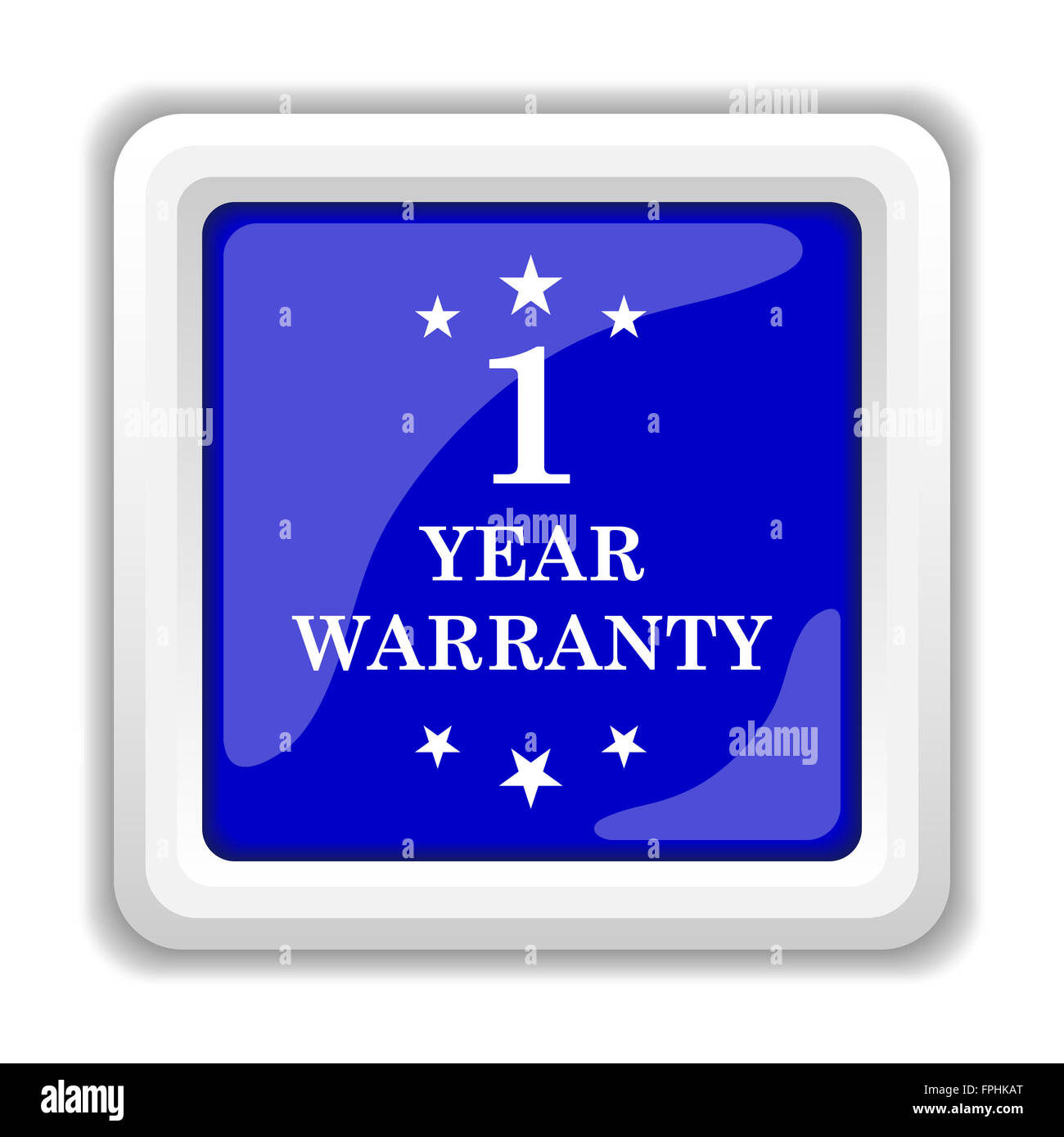 1 year warranty icon. Internet button on white background Stock Photo ...