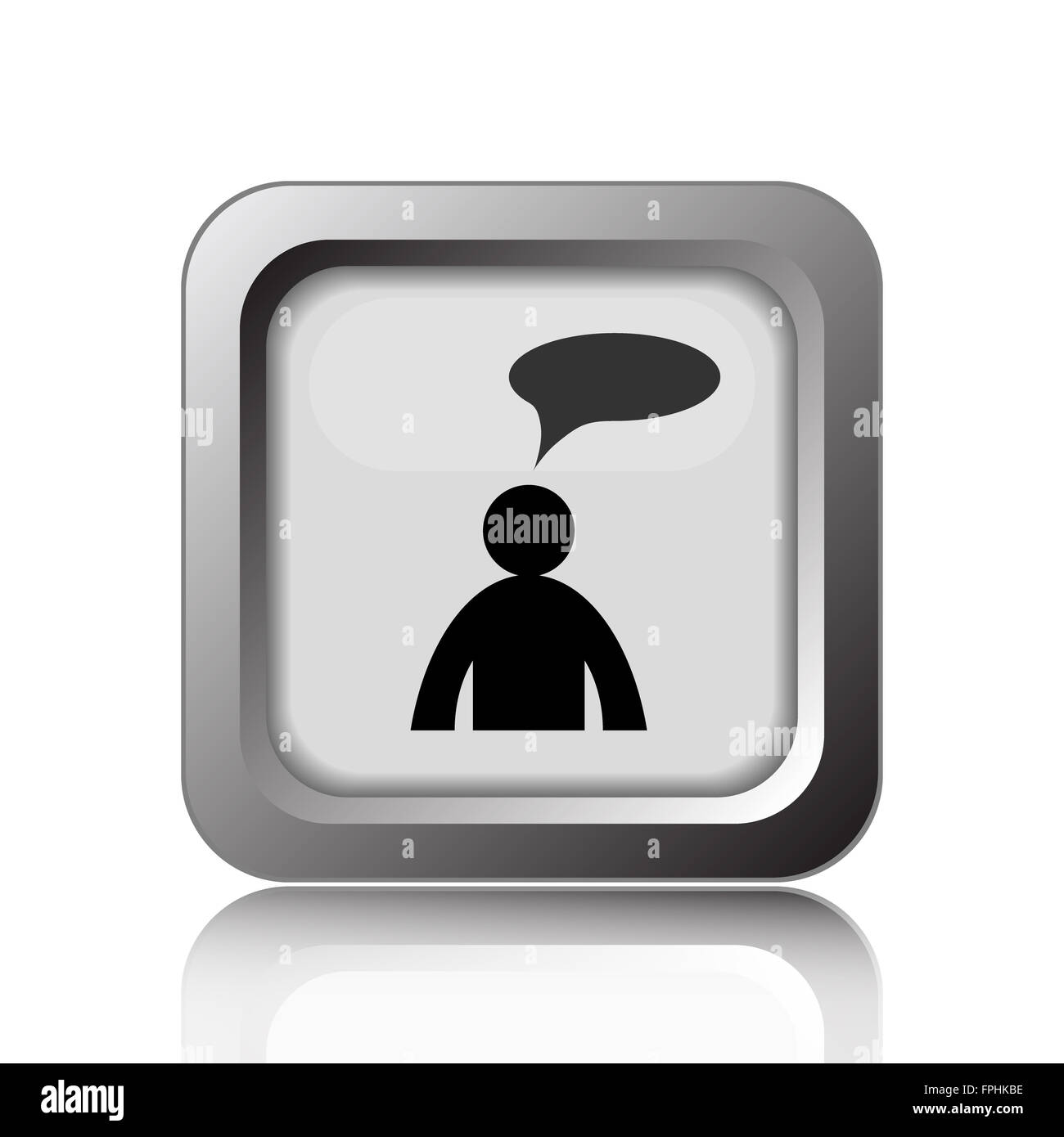 Comments icon. Internet button on white background. - man with bubble ...