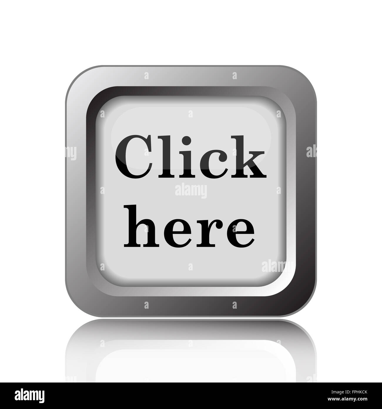 Click here icon. Internet button on white background Stock Photo - Alamy