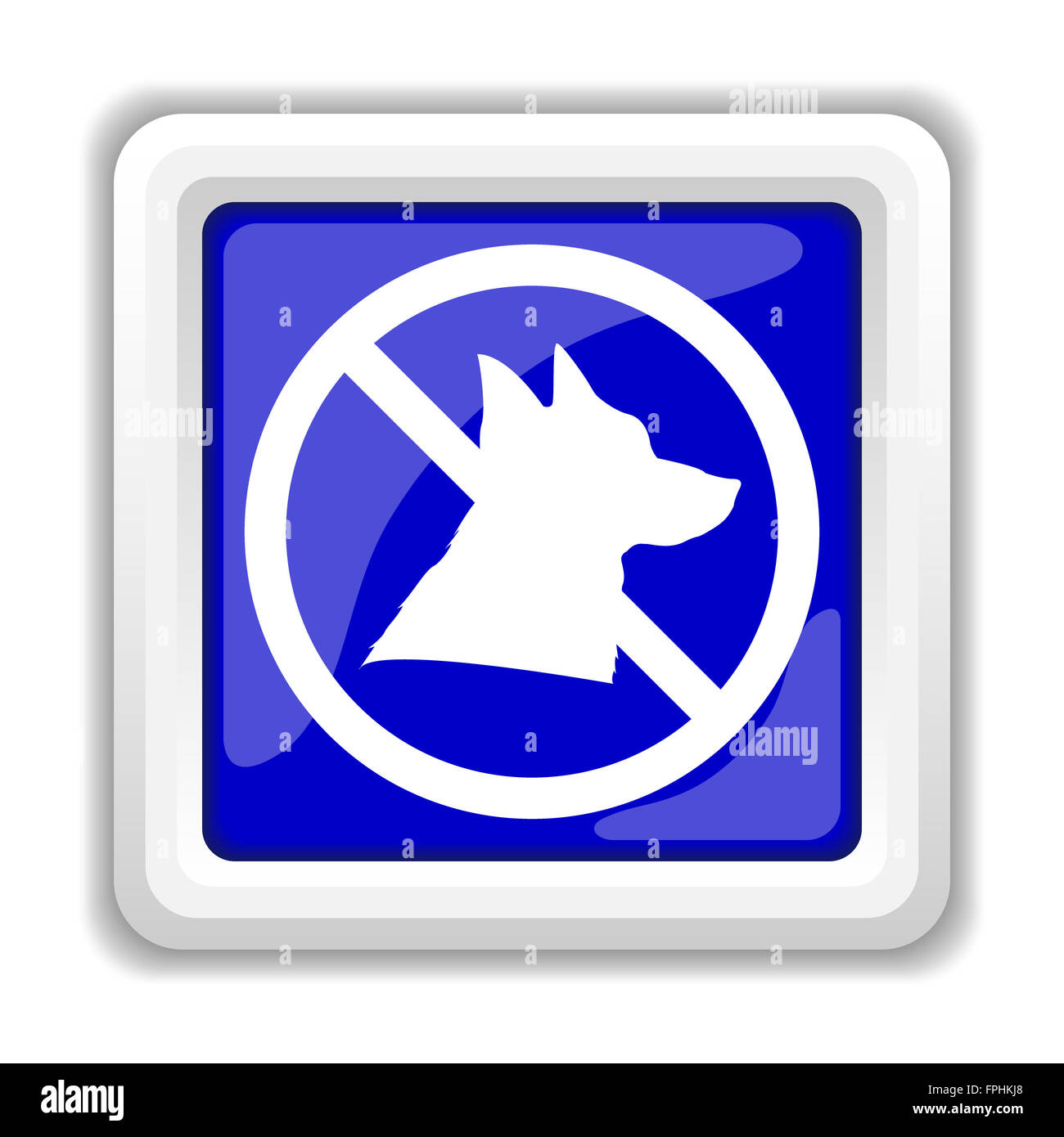 Forbidden dogs icon. Internet button on white background Stock Photo ...