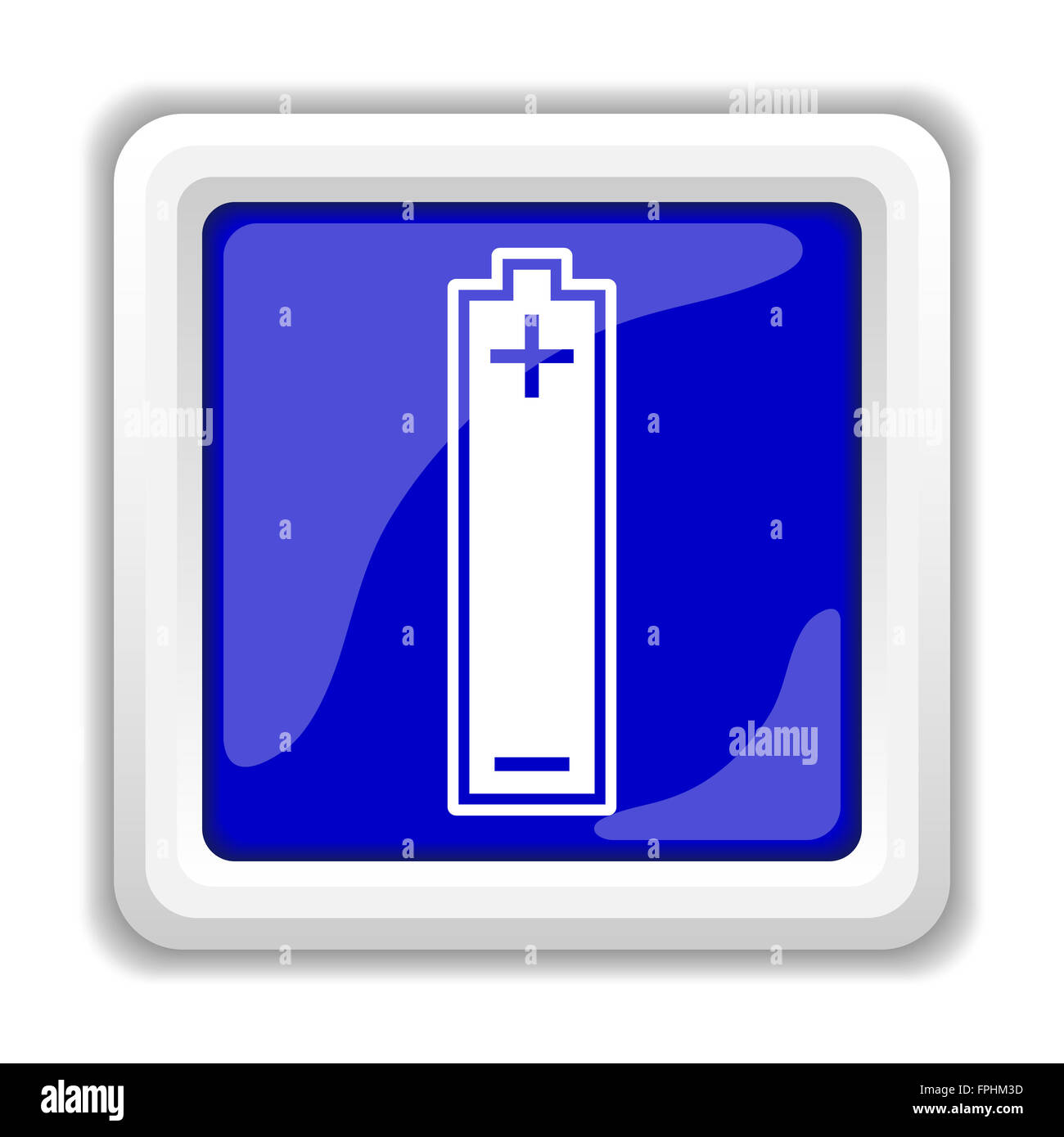 Battery icon. Internet button on white background Stock Photo - Alamy