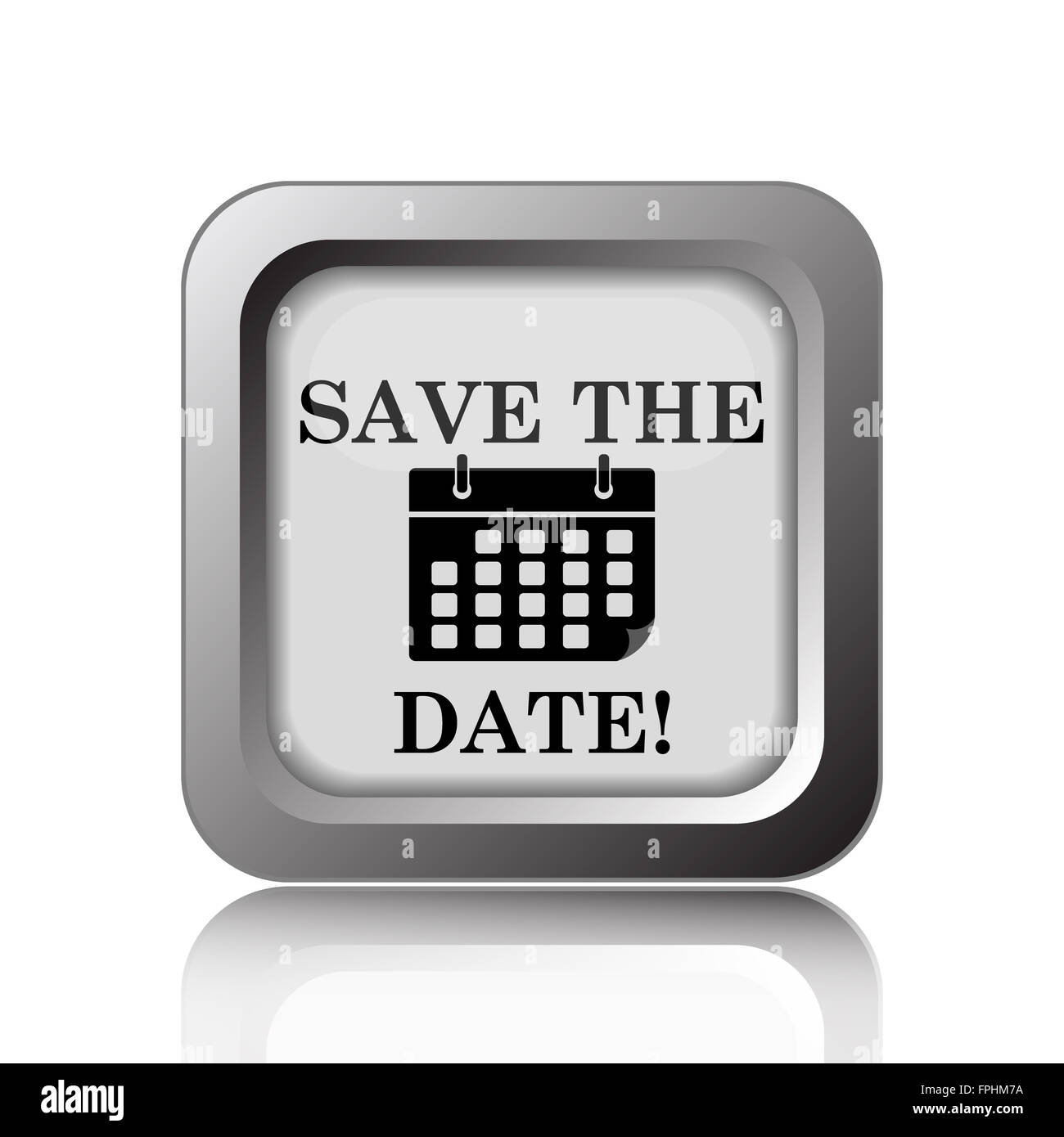 Save the date icon. Internet button on white background Stock Photo - Alamy