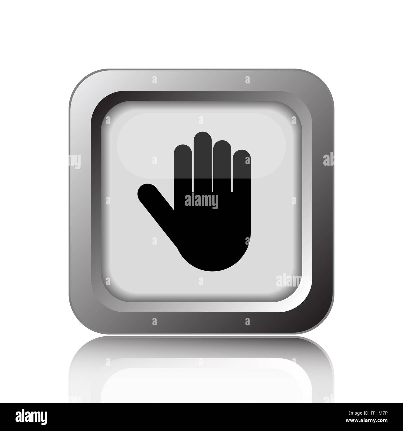 Stop icon. Internet button on white background Stock Photo - Alamy