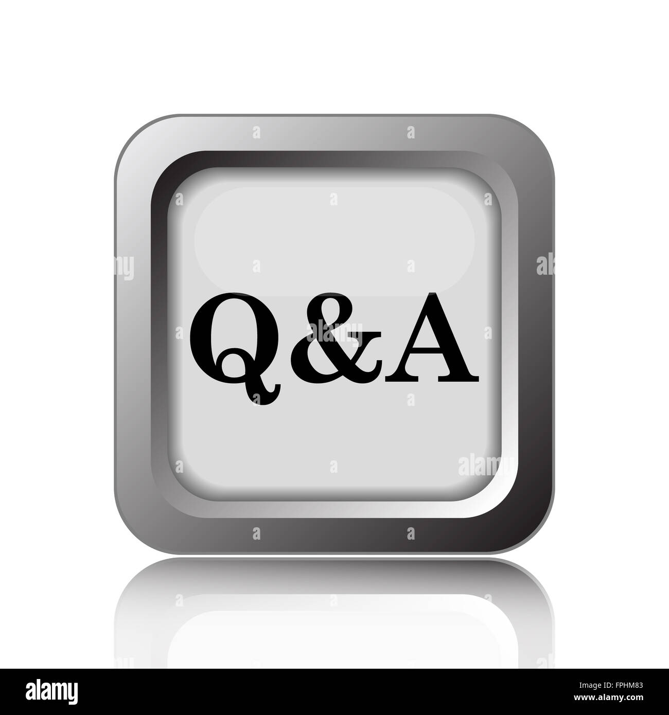 Q&A icon. Internet button on white background Stock Photo - Alamy