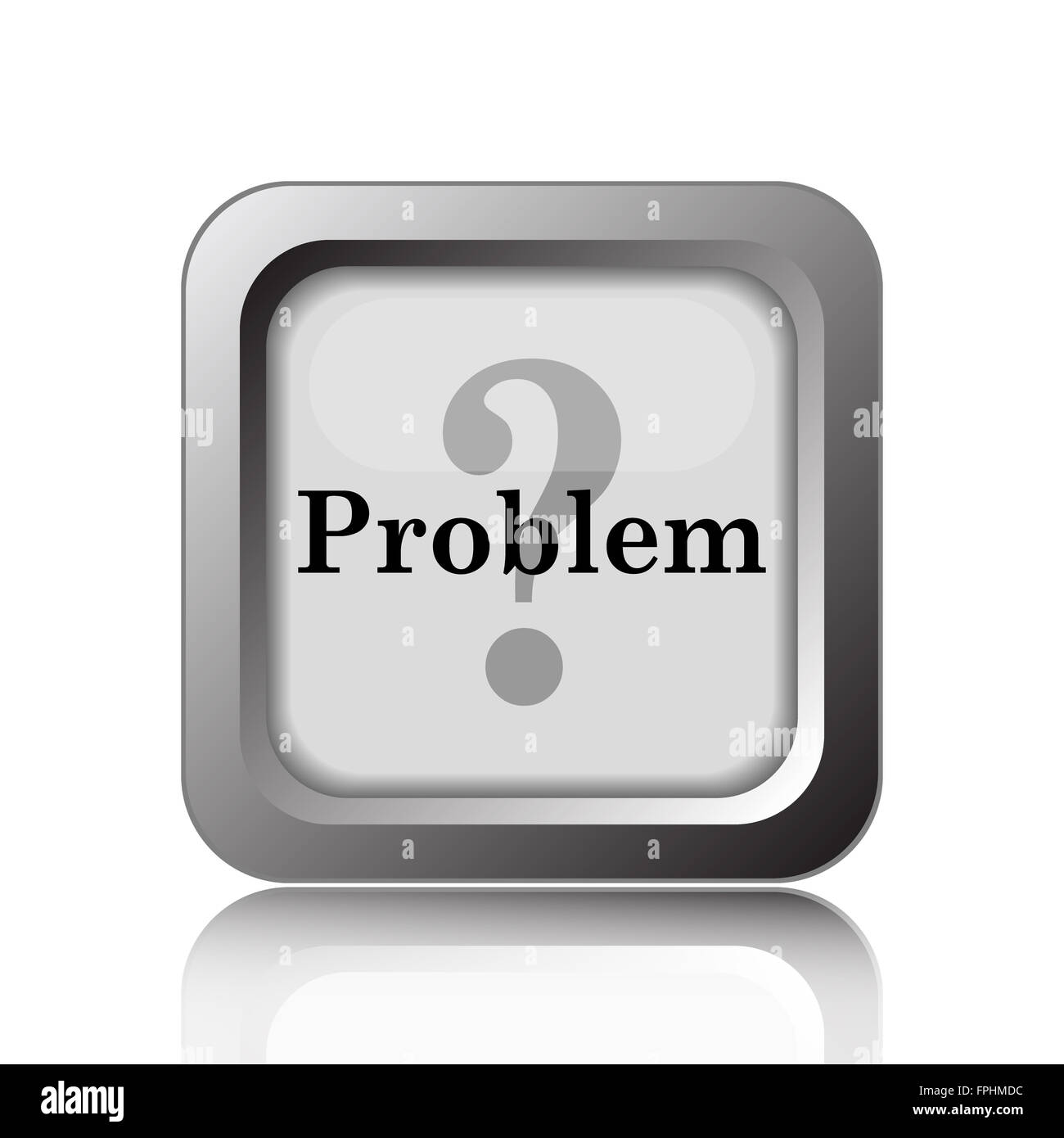 Problem icon. Internet button on white background Stock Photo - Alamy