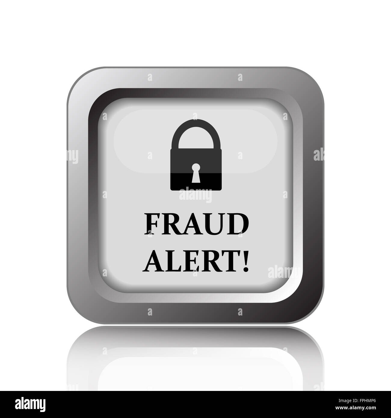 Fraud alert icon. Internet button on white background Stock Photo - Alamy