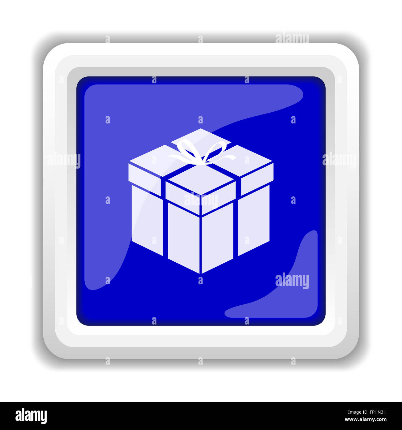 Gift icon. Internet button on white background Stock Photo - Alamy