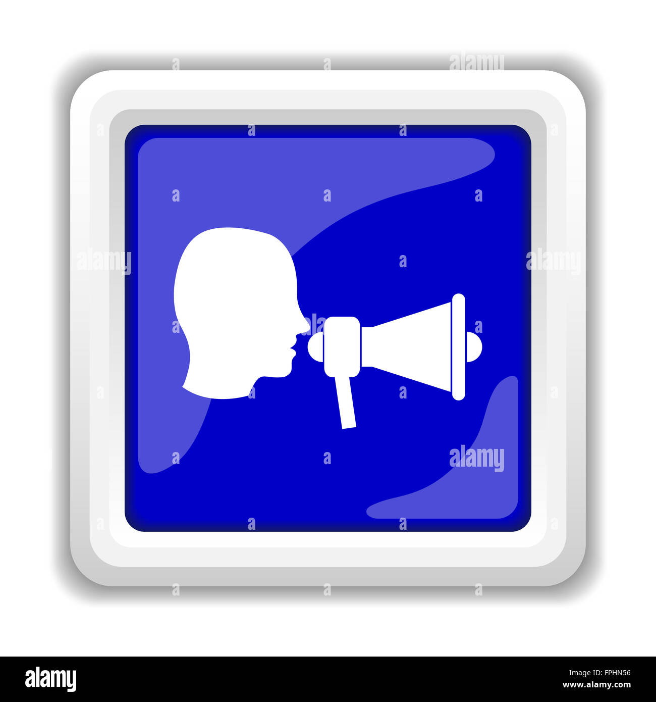 Megaphone icon. Internet button on white background Stock Photo - Alamy