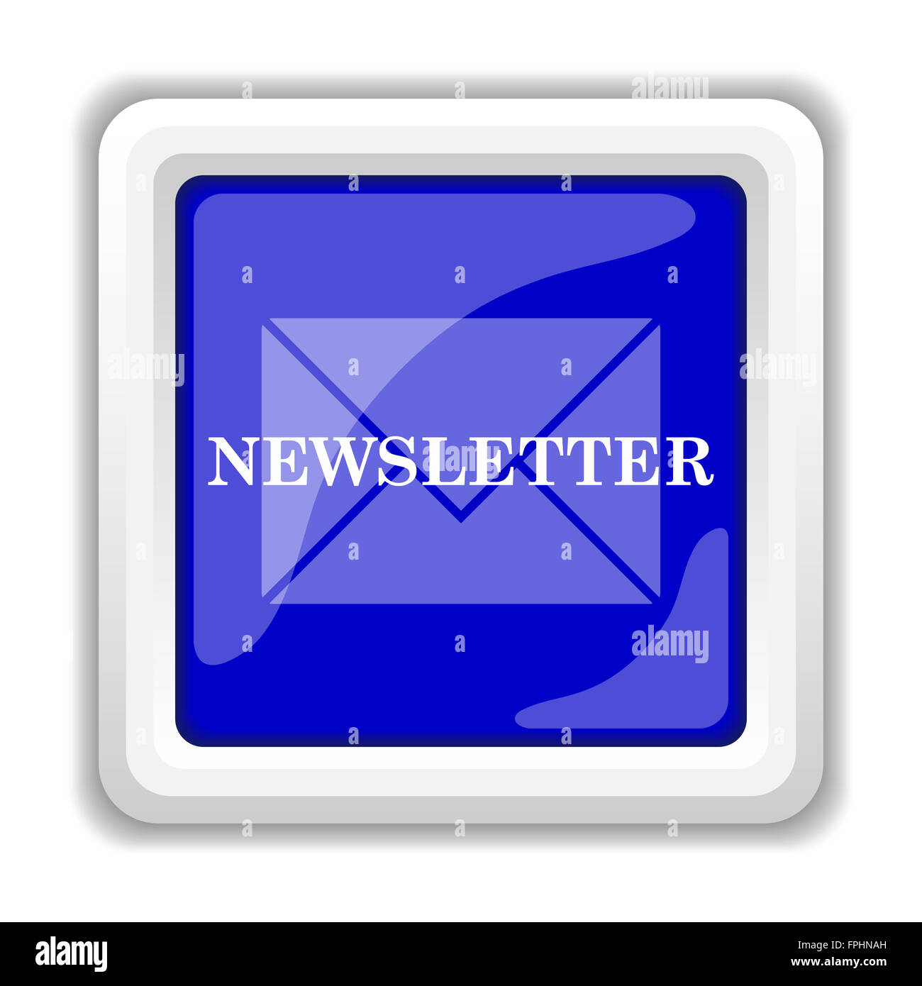 Newsletter icon. Internet button on white background Stock Photo - Alamy