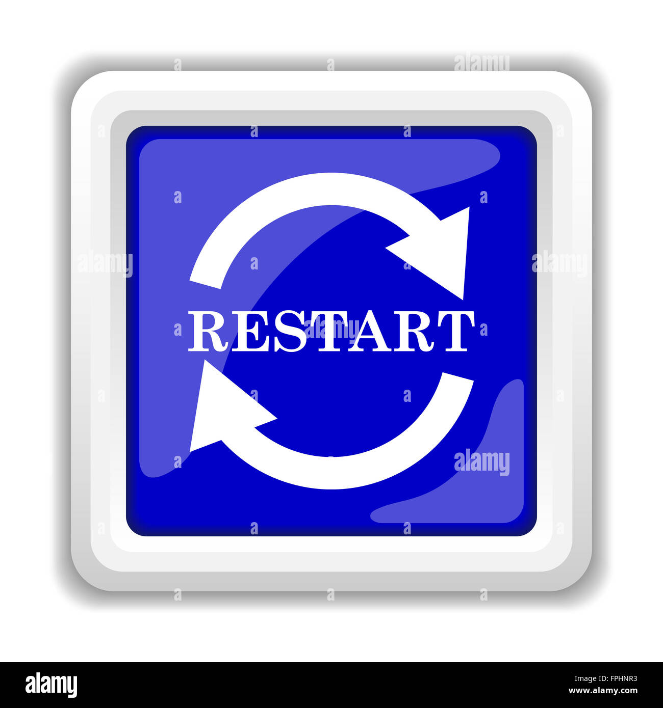 Restart icon. Internet button on white background Stock Photo - Alamy