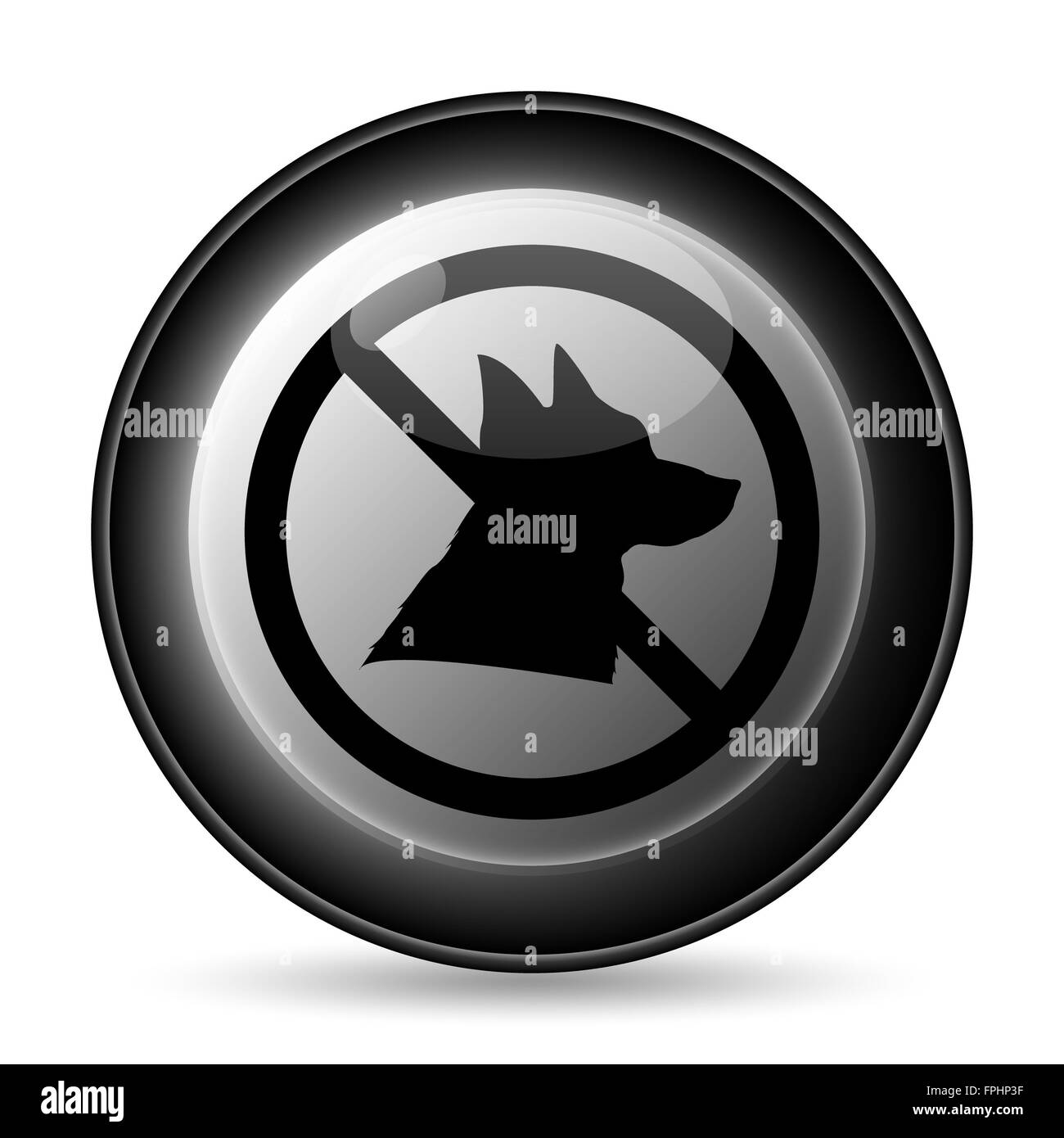Forbidden dogs icon. Internet button on white background Stock Photo ...