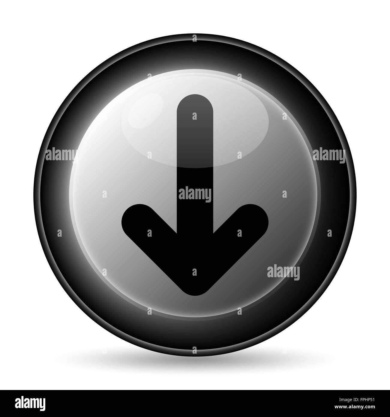 Down arrow icon. Internet button on white background Stock Photo - Alamy