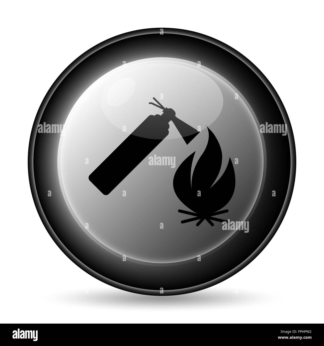 Fire icon. Internet button on white background Stock Photo - Alamy