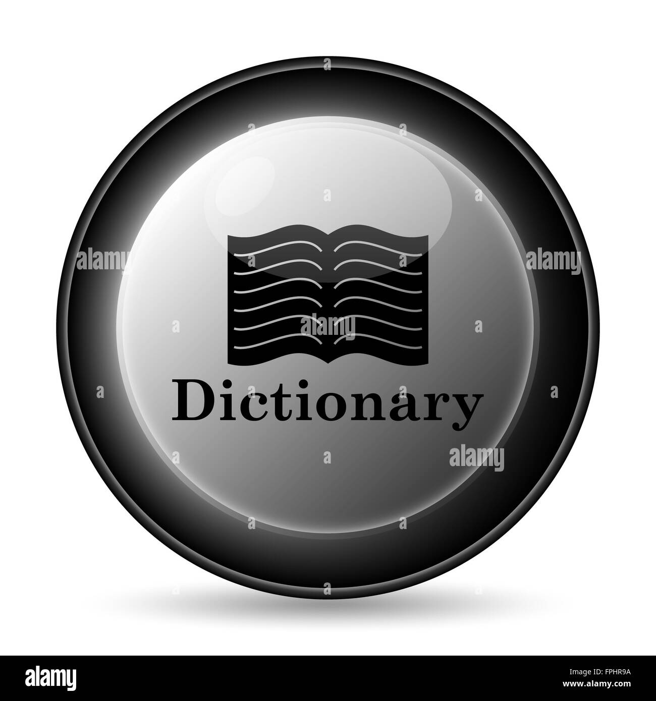 Dictionary icon. Internet button on white background Stock Photo - Alamy