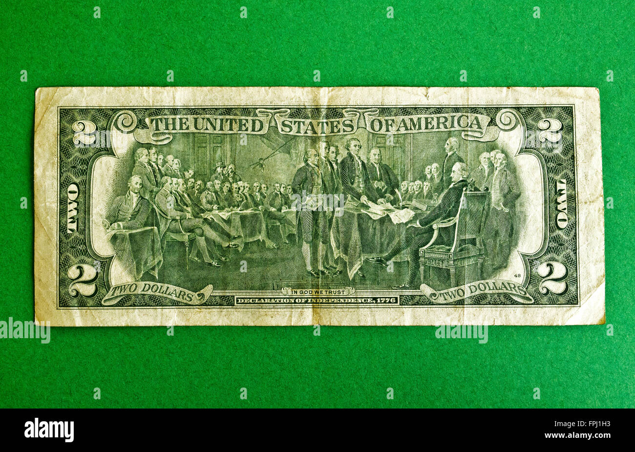 two dollar bill front and back