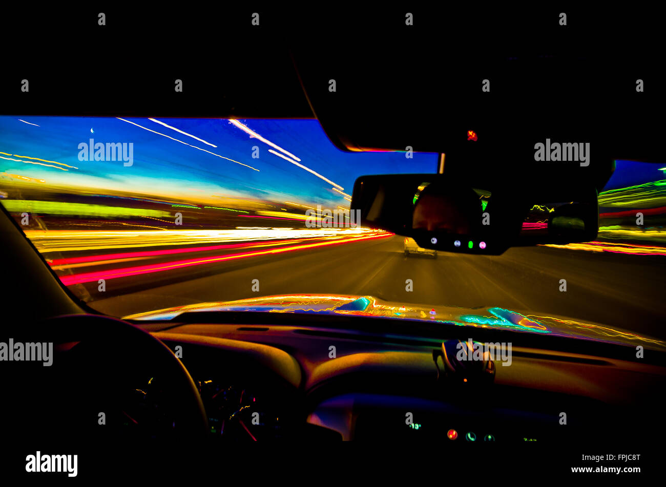 Time warp behind the wheel Stock Photo