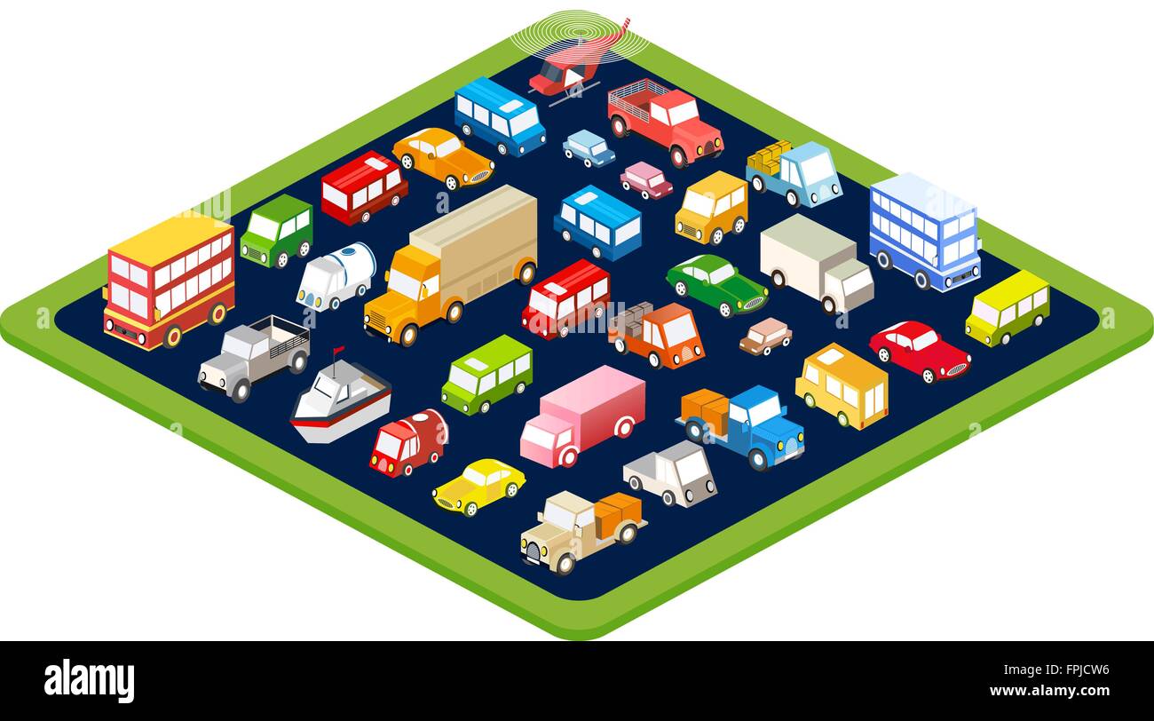 isometric flat cars Stock Vector Image & Art - Alamy