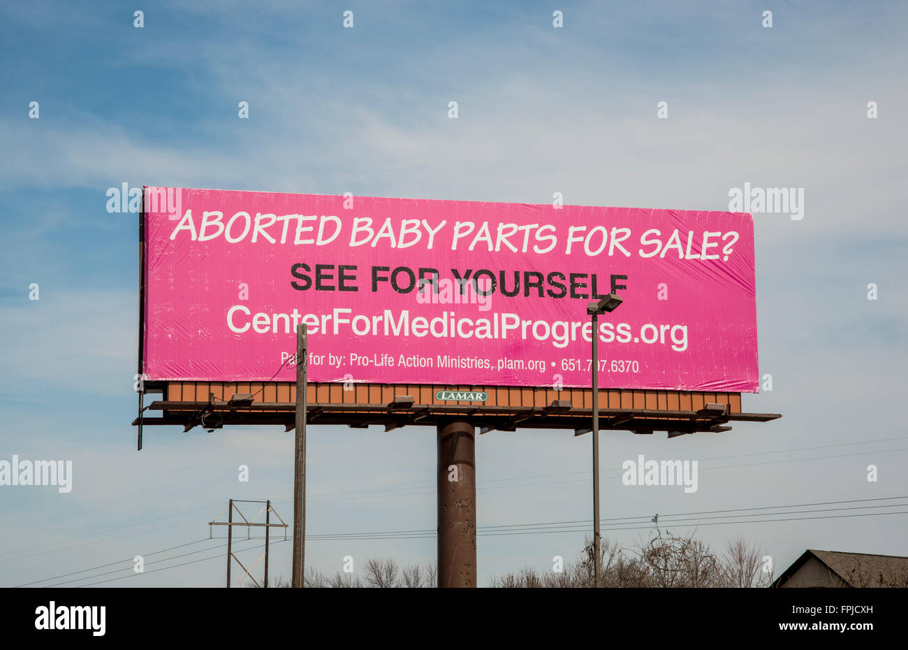 Fairbault, Minnesota. Anti-abortion sign. Stock Photo
