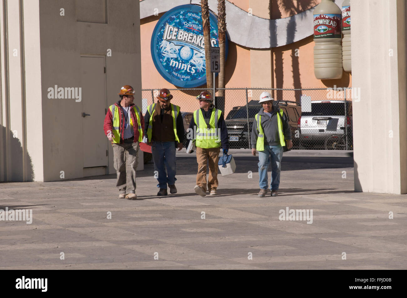 Las Vegas, Nevada. A group of construction workers leaving the job after work Stock Photo Alamy