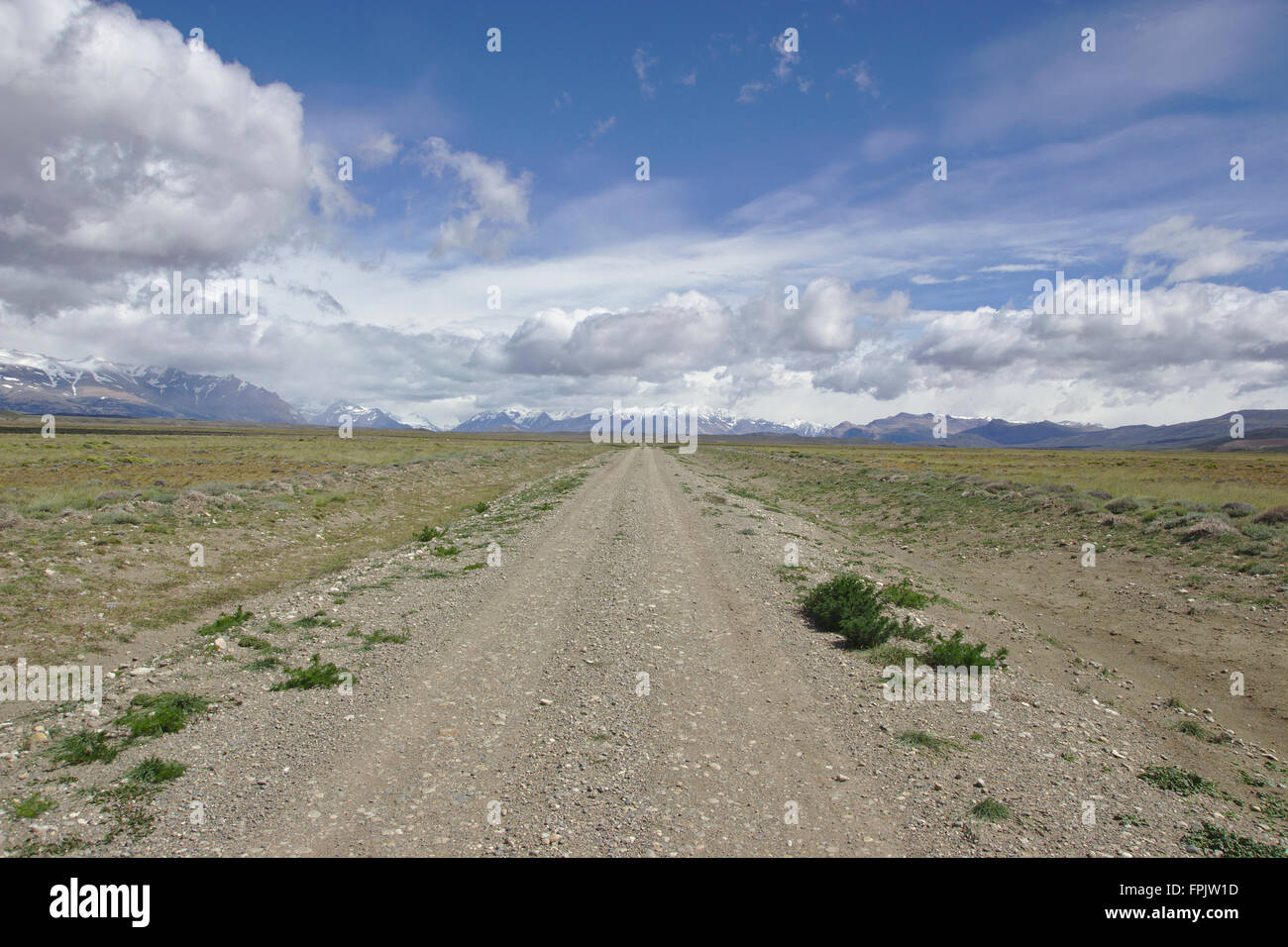 Dirt road in Perito Moreno National Park, Patagonia, Argentinia Stock Photo