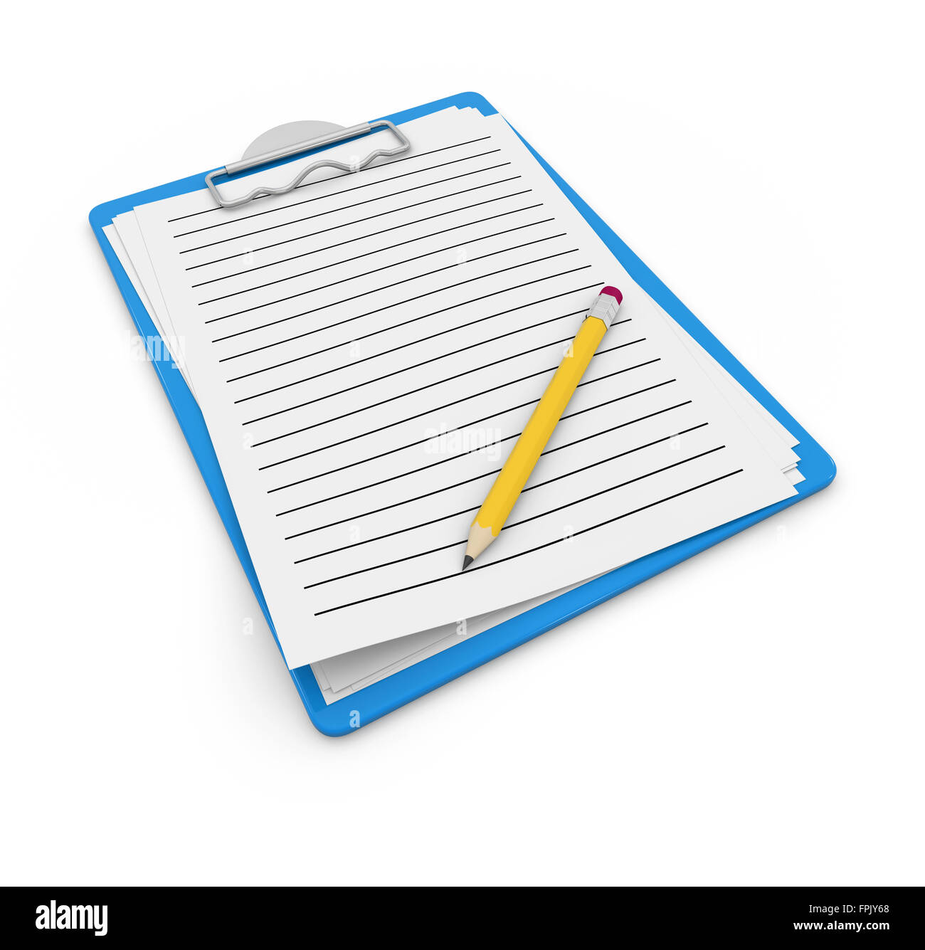 Notepad and pencil , rendered image Stock Photo - Alamy