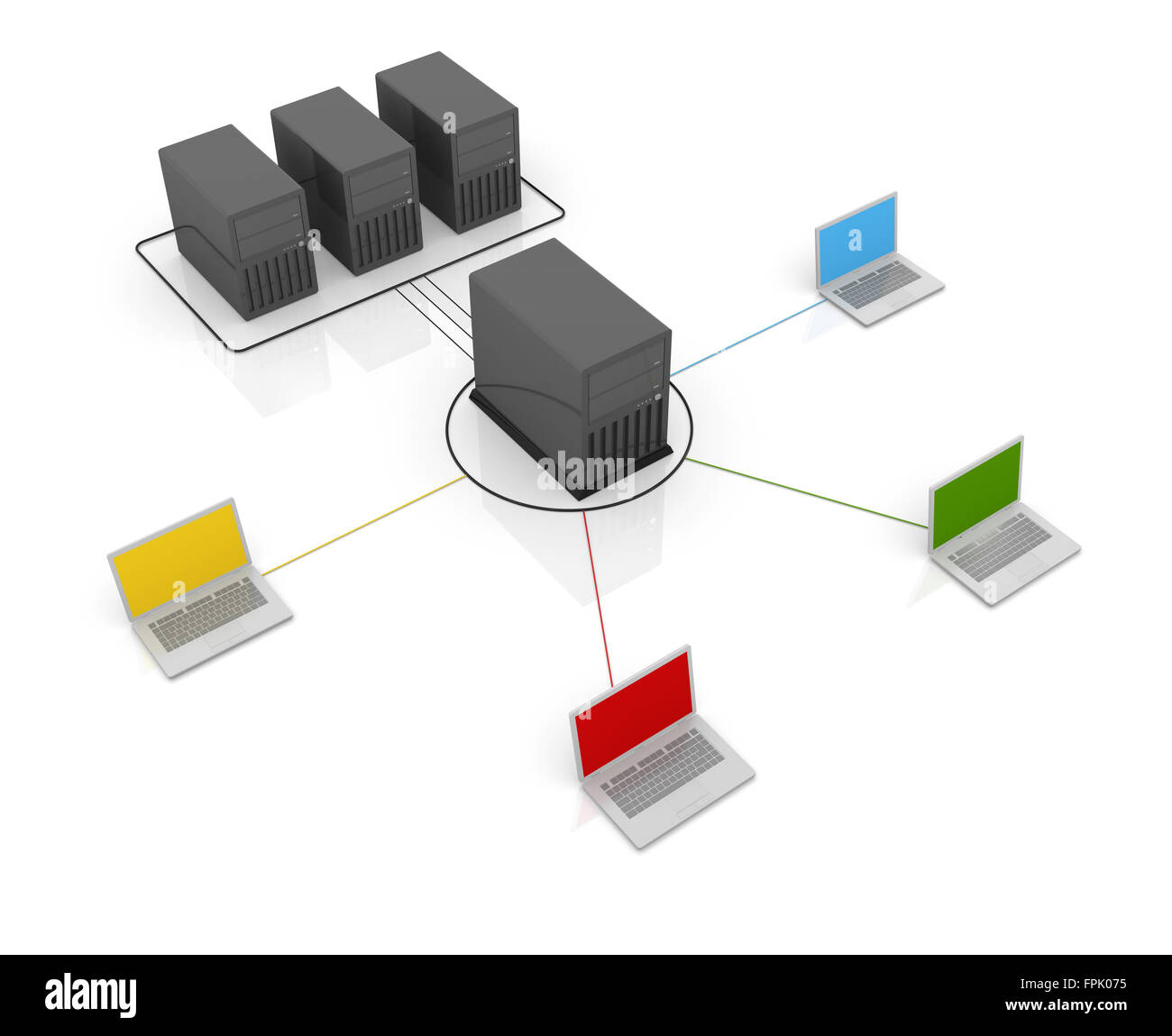 Connect to server , This is a computer generated and 3d rendered image. Stock Photo