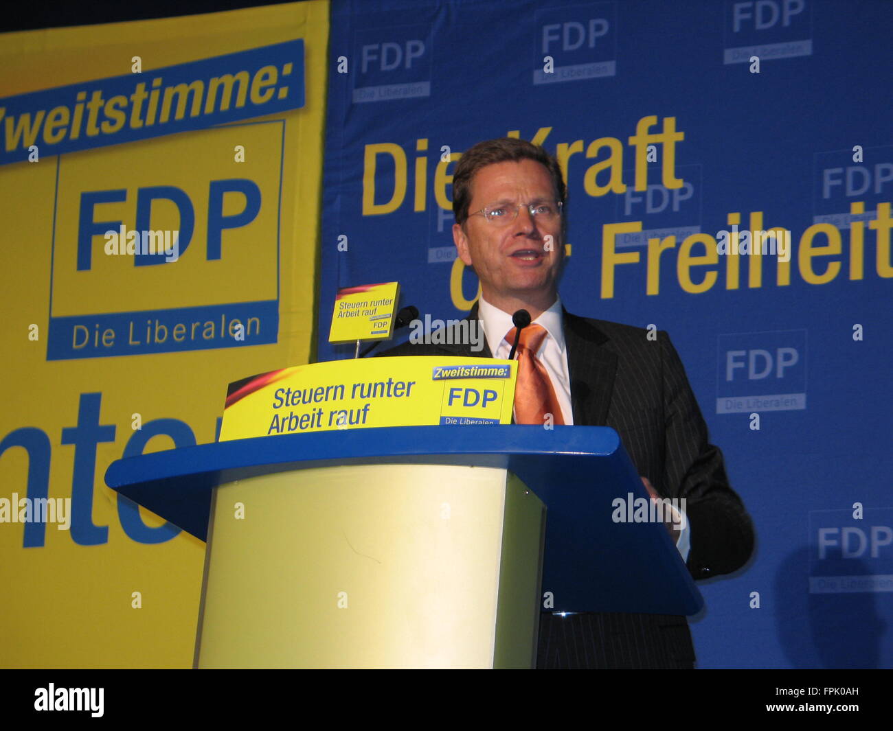 Guido Westerwelle at a FDP election party in Bonn, Germany Stock Photo