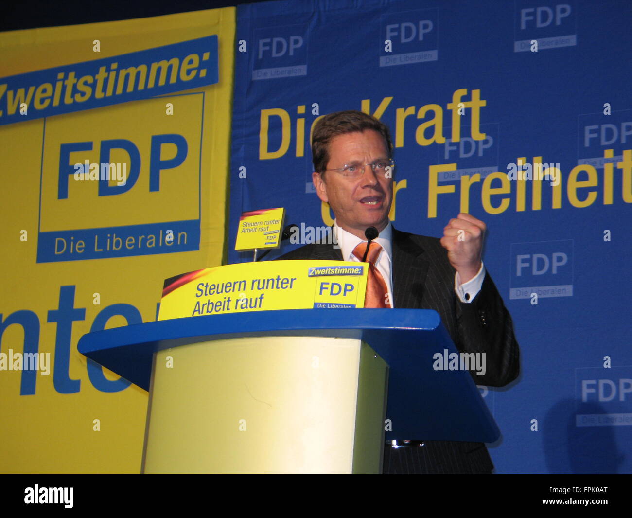 Guido Westerwelle at a FDP election party in Bonn, Germany Stock Photo