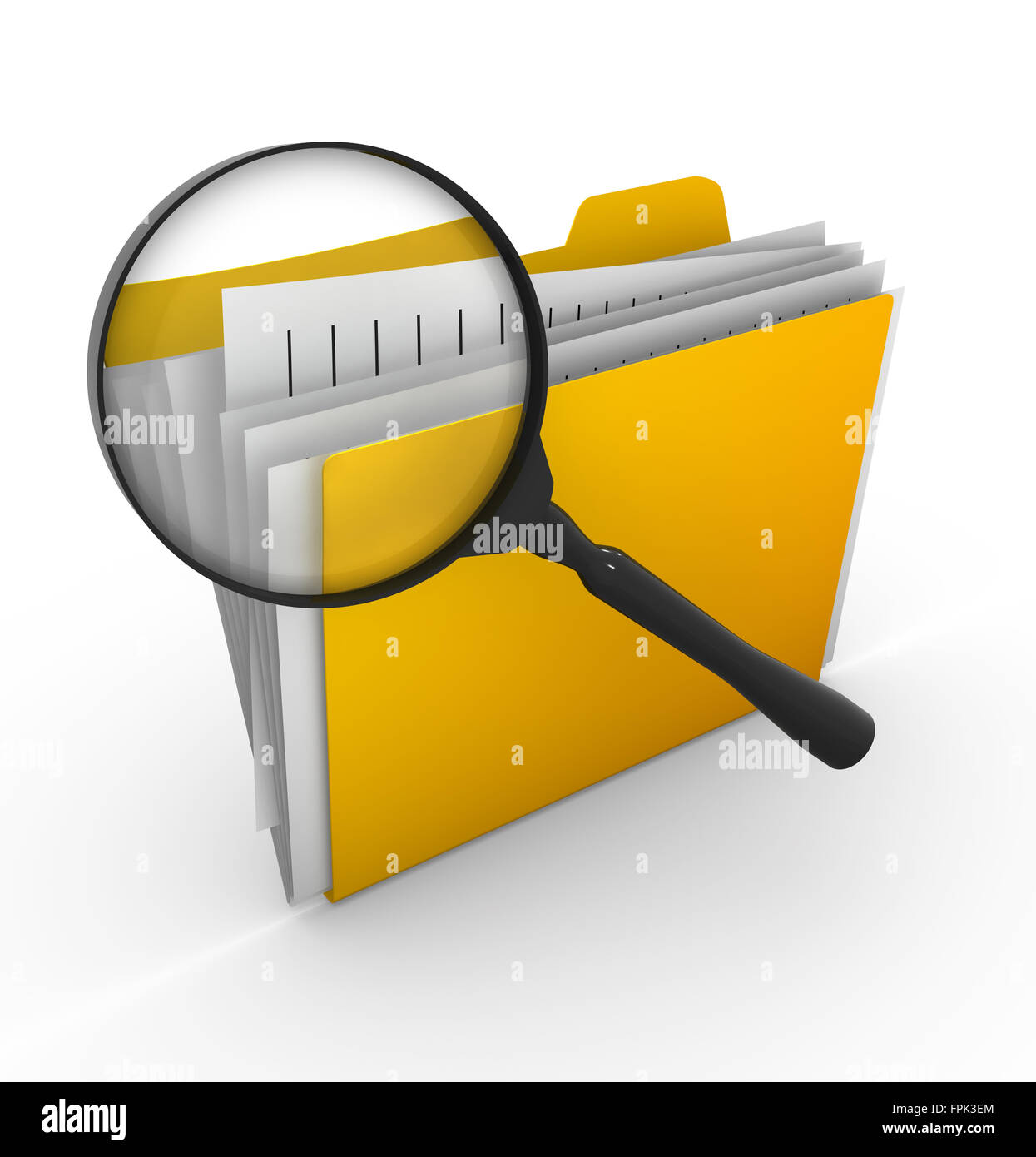 File searching , This is a computer generated and 3d rendered picture. Stock Photo