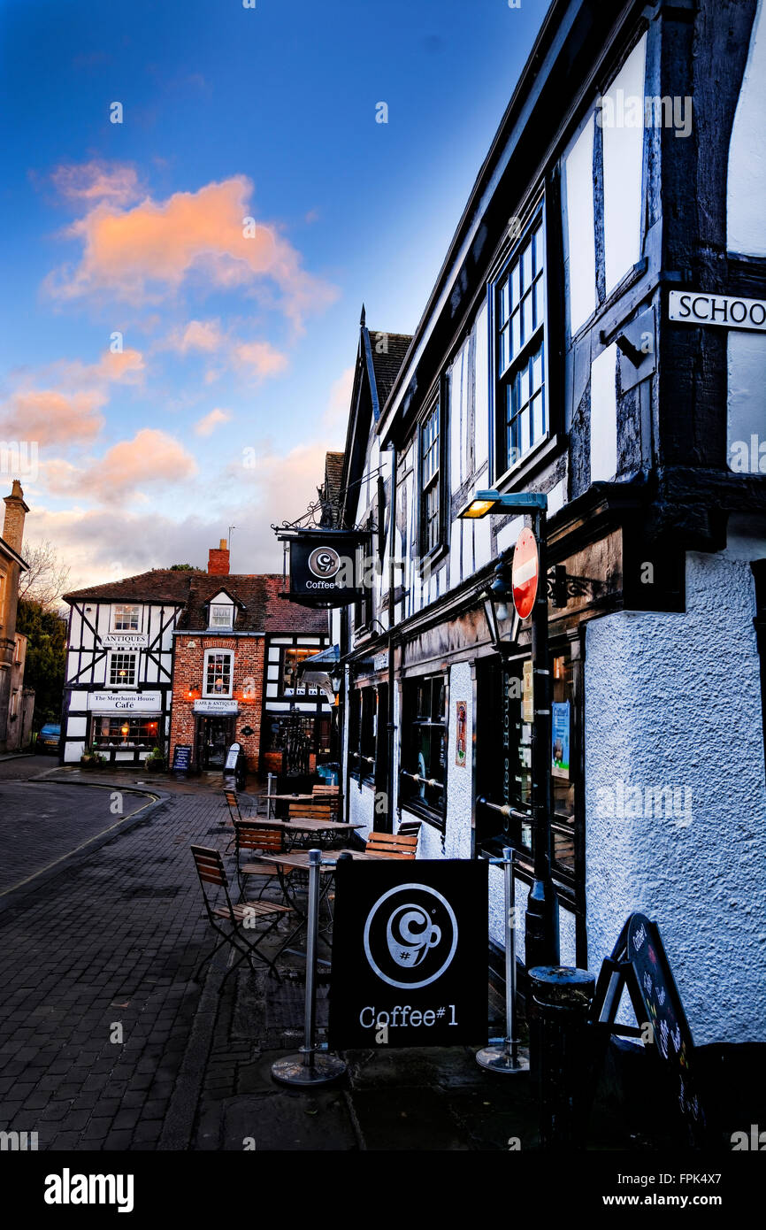 Central Leominster in Herefordshire, England, located at the confluence