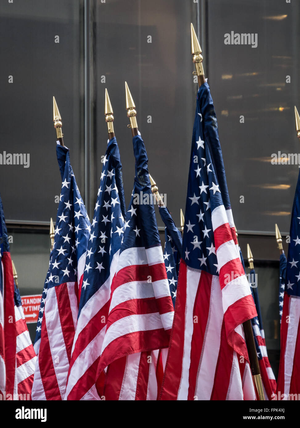 Close up of American flags on handheld flag poles Stock Photo - Alamy
