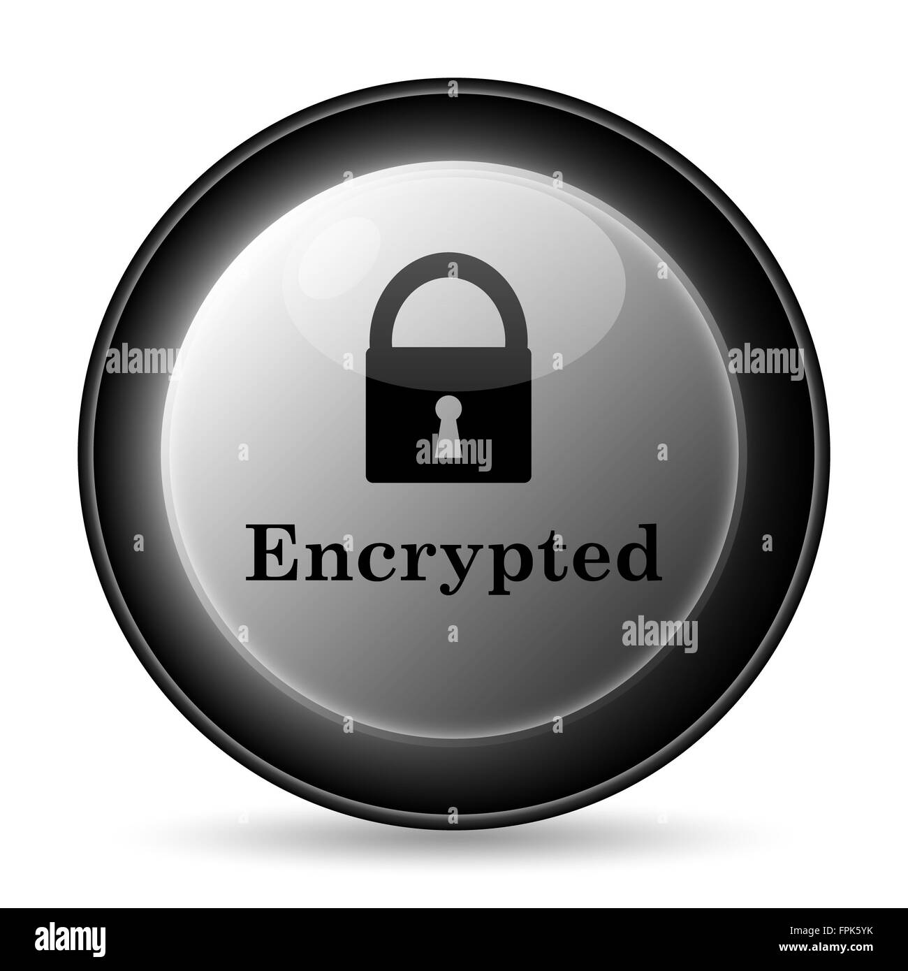 Encrypted icon. Internet button on white background Stock Photo - Alamy