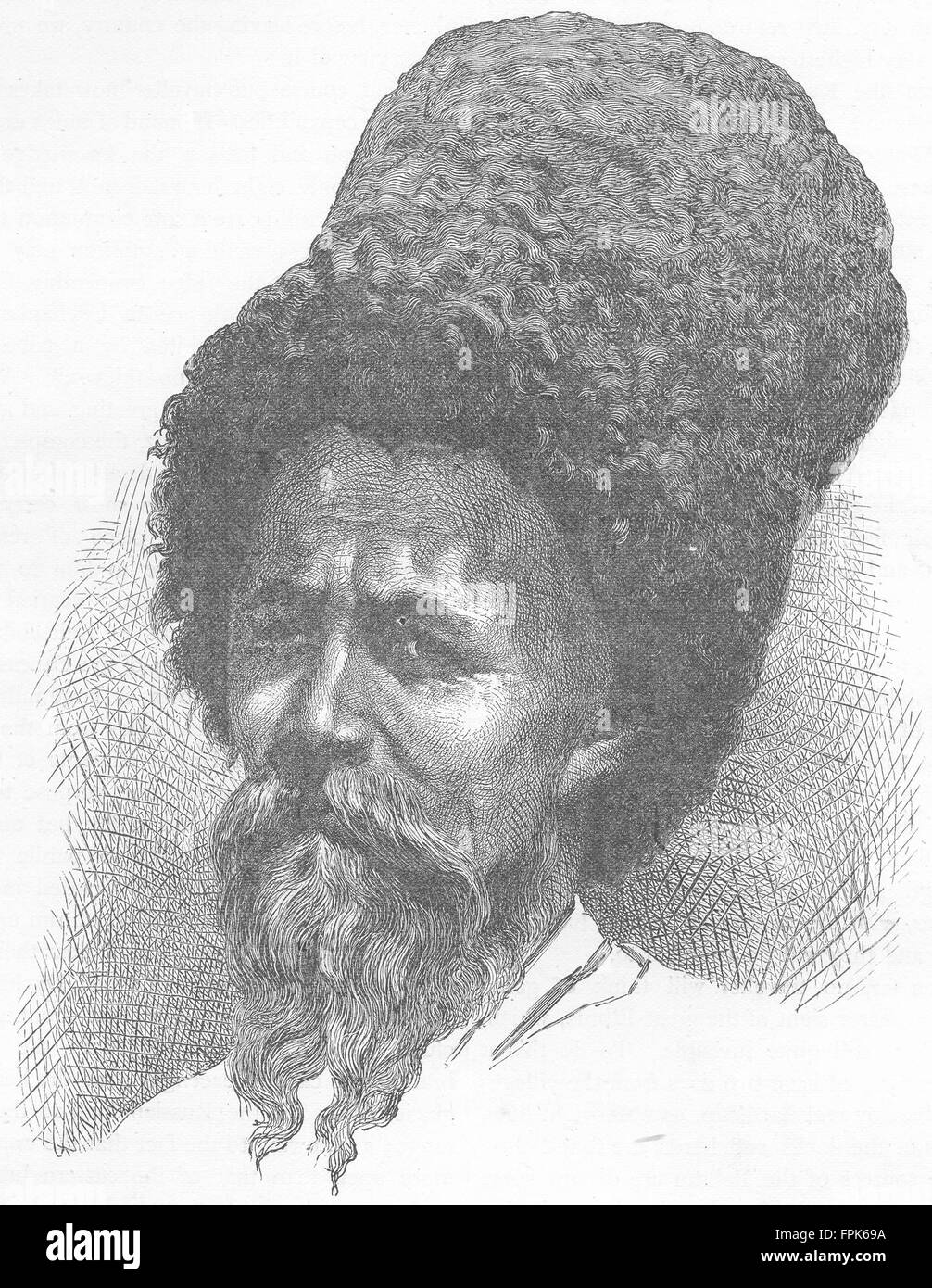 UKRAINE: The Caucasus: Cossack, antique print 1880 Stock Photo