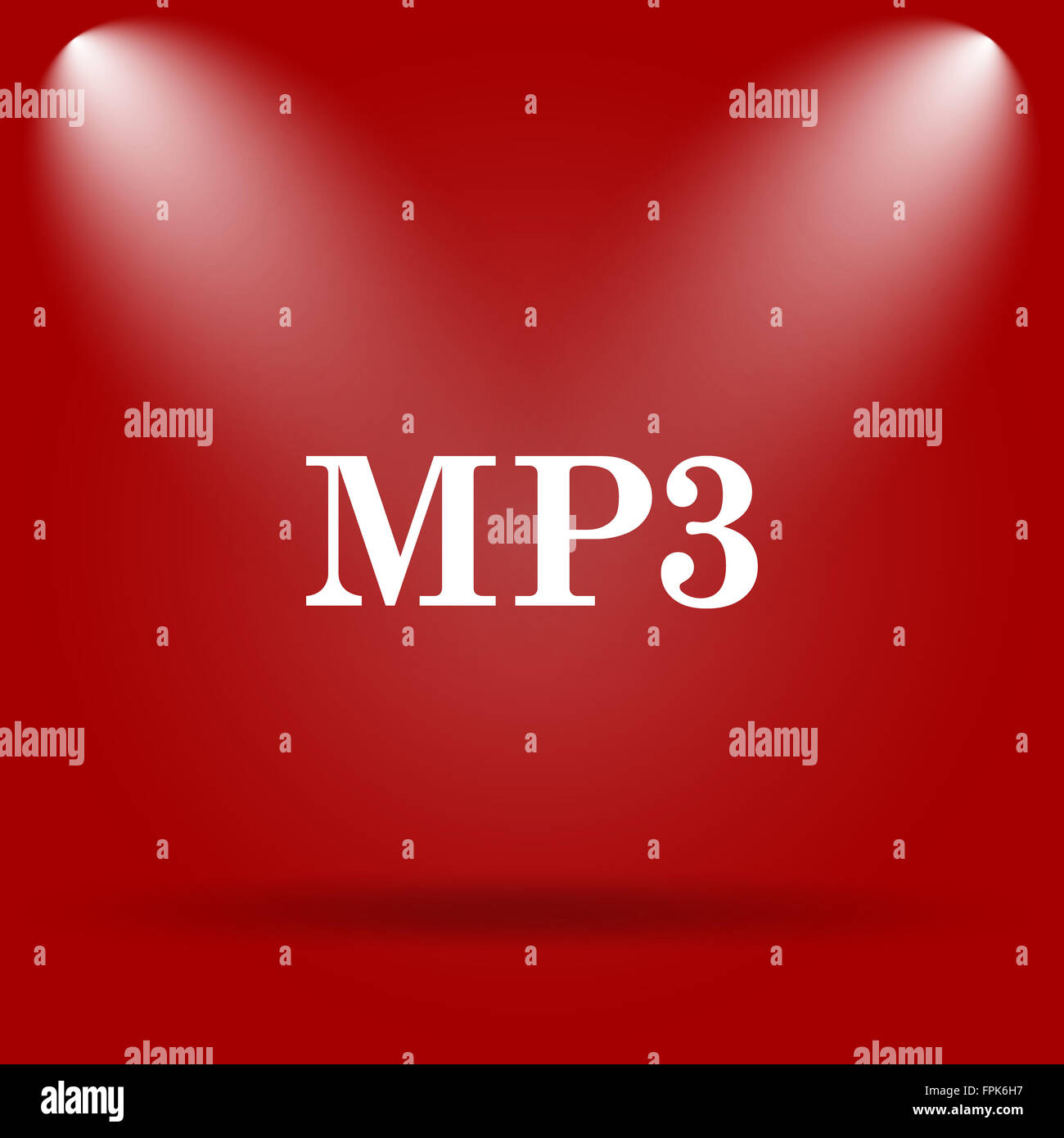MP3 icon. Flat icon on red background Stock Photo - Alamy