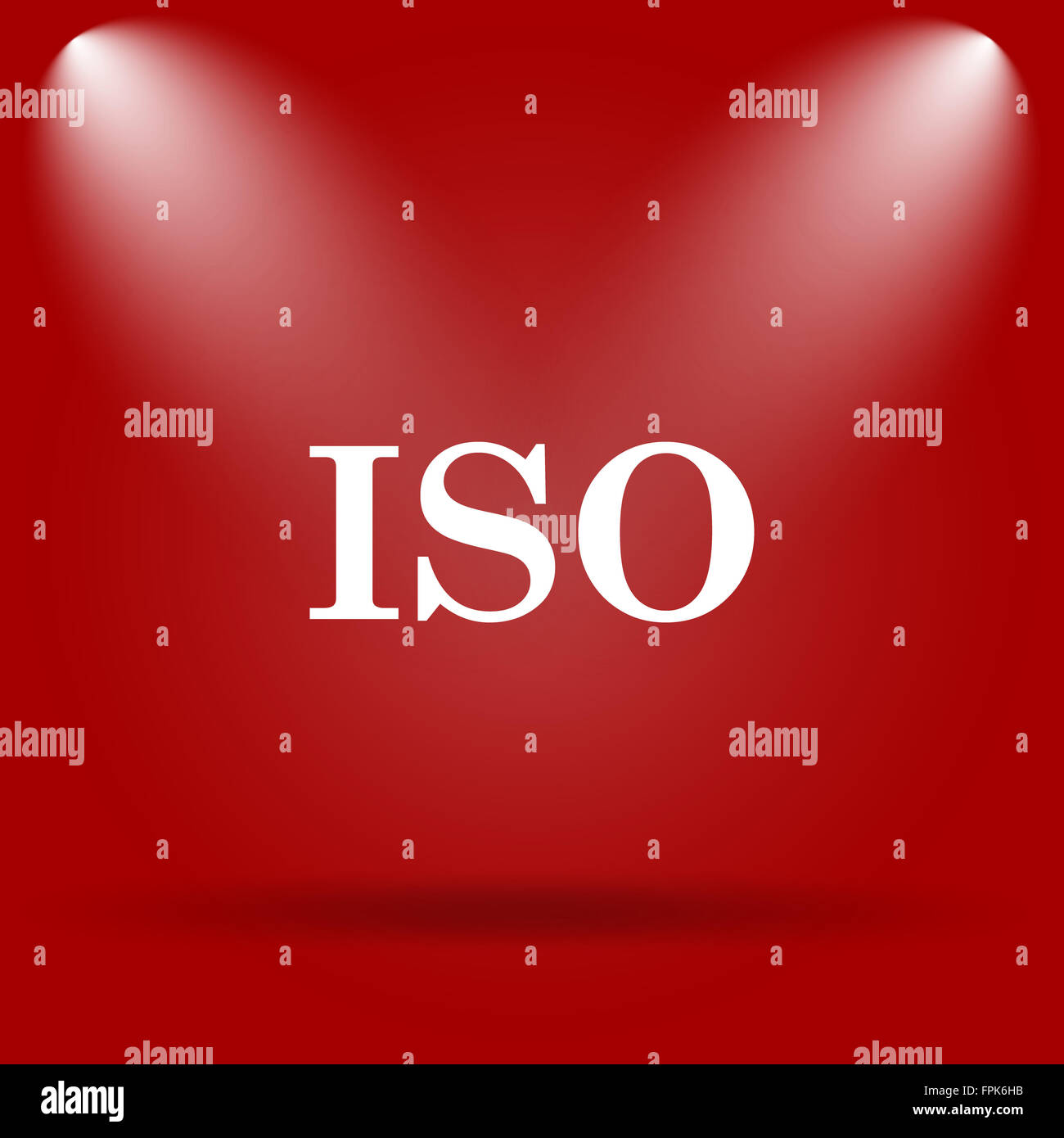 ISO icon. Flat icon on red background Stock Photo - Alamy