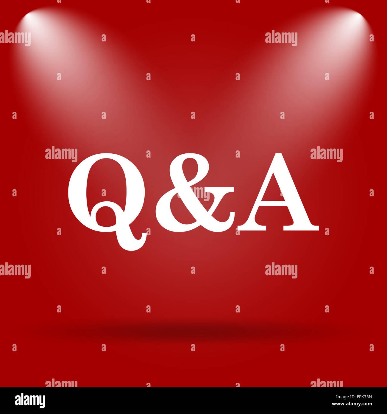 Q&A icon. Flat icon on red background Stock Photo - Alamy