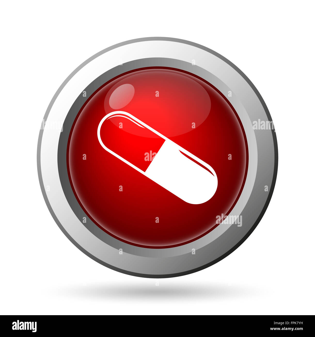 Pill icon. Internet button on white background Stock Photo - Alamy