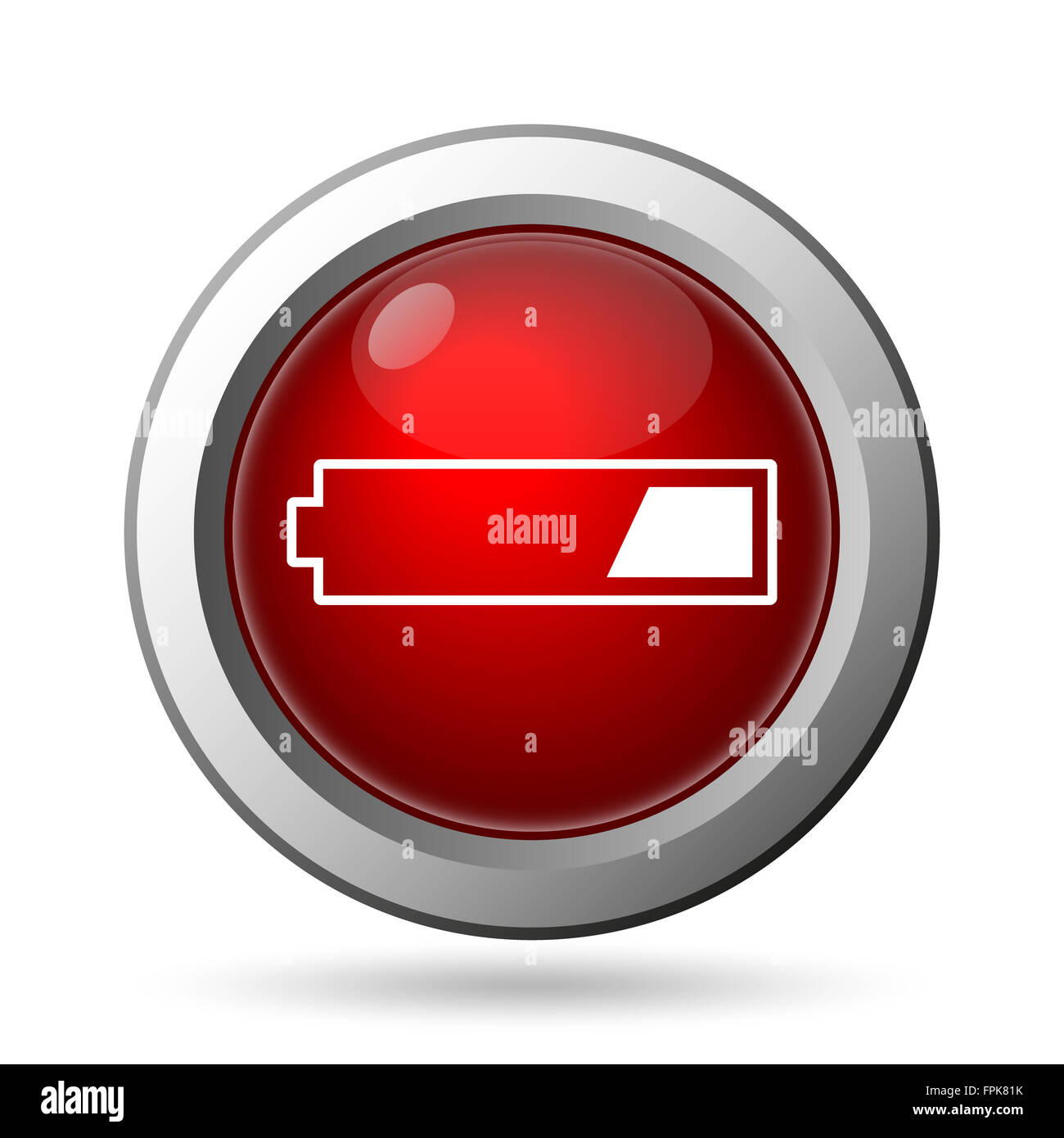 1 third charged battery icon. Internet button on white background Stock ...