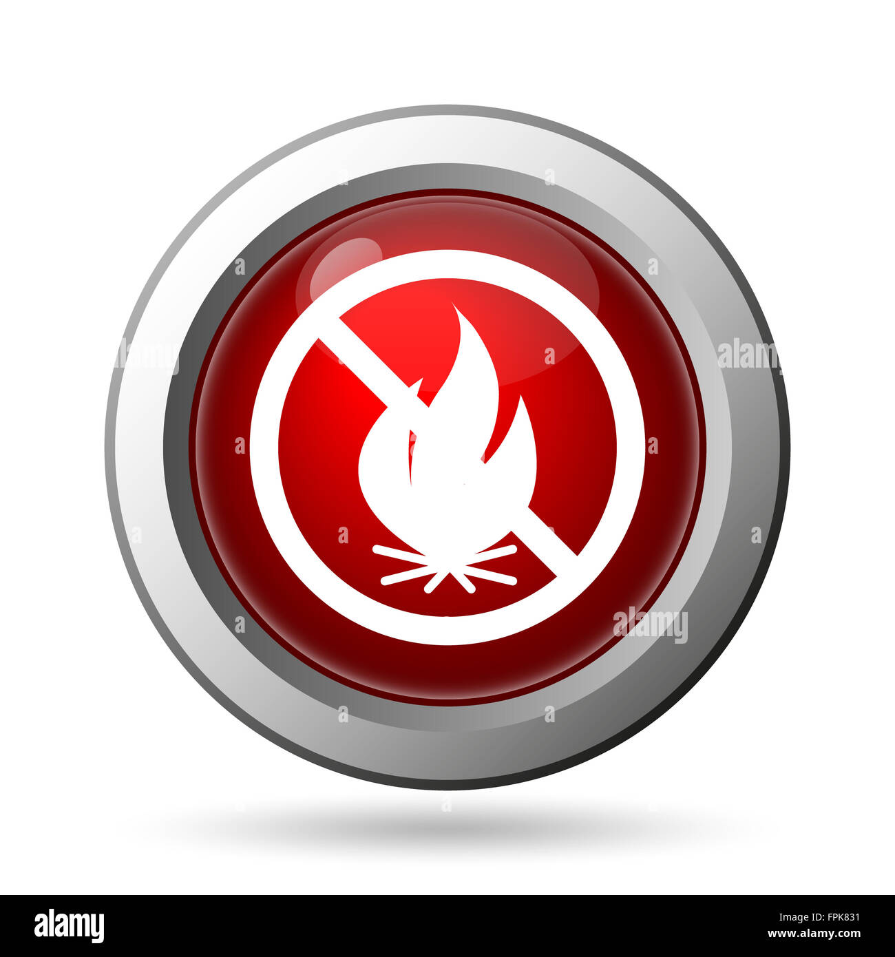 Fire forbidden icon. Internet button on white background Stock Photo ...